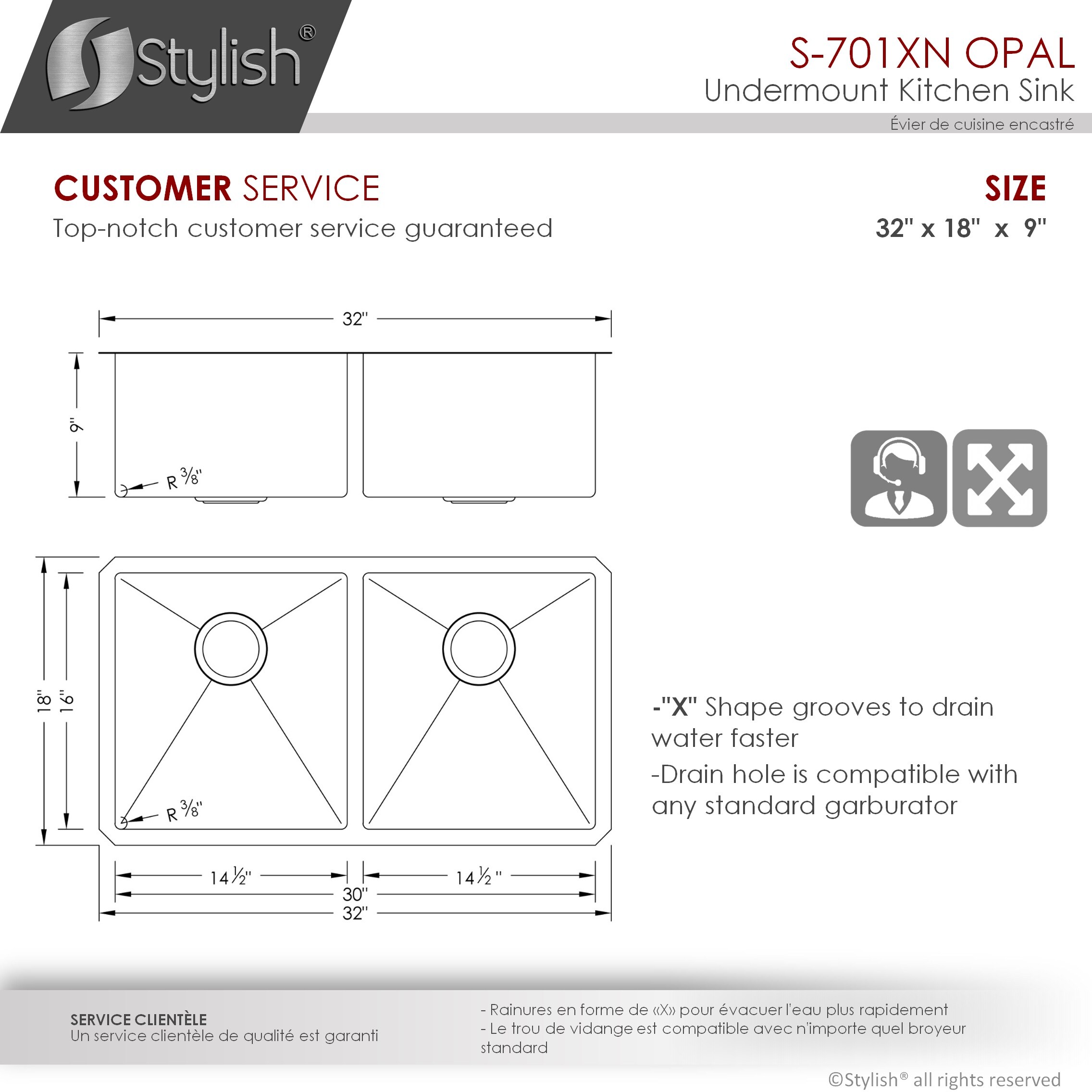 Stylish S-701XN1 Kitchen-Sinks - View #10