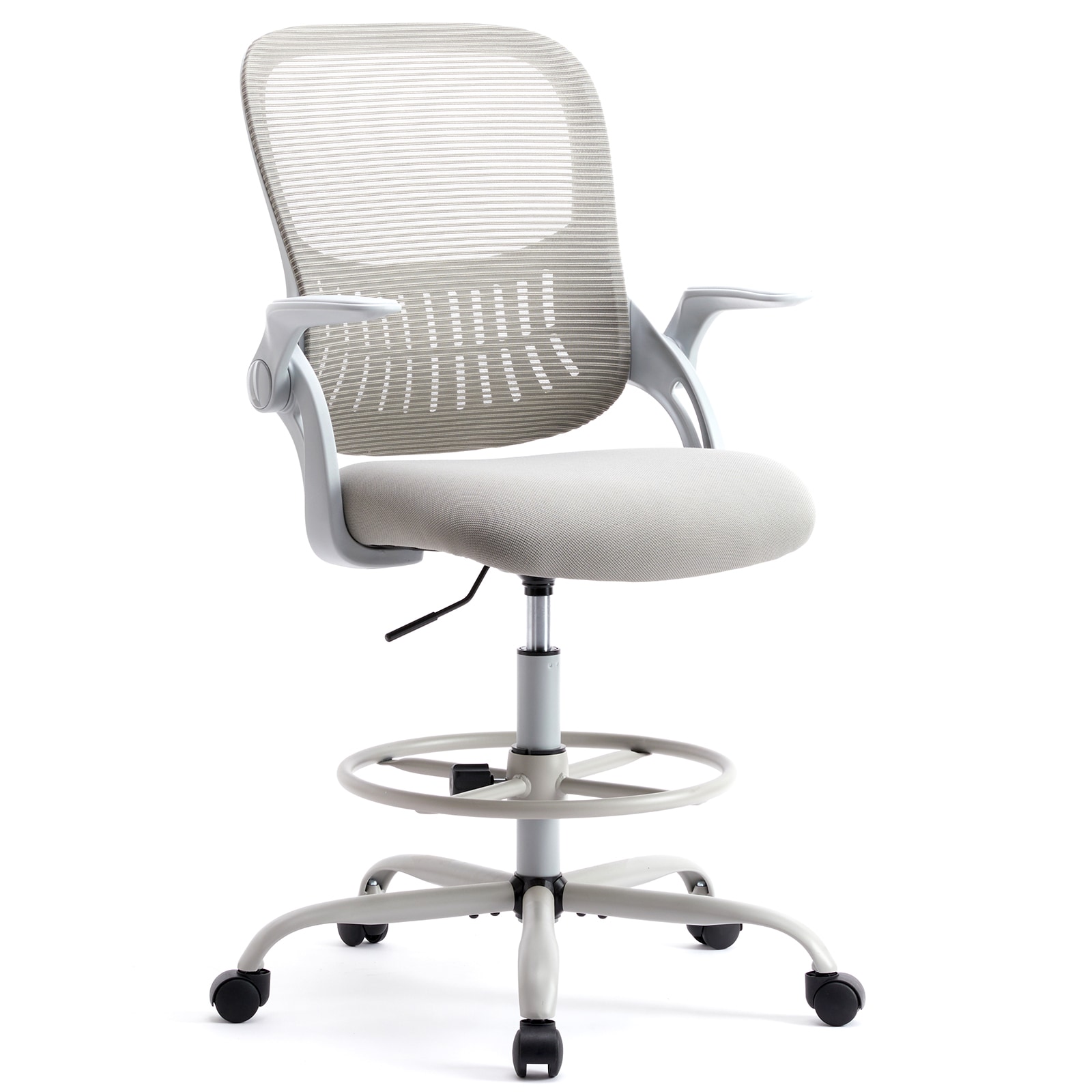Siavonce XH34213 Gray Contemporary Ergonomic Adjustable Height Swivel Desk Chair