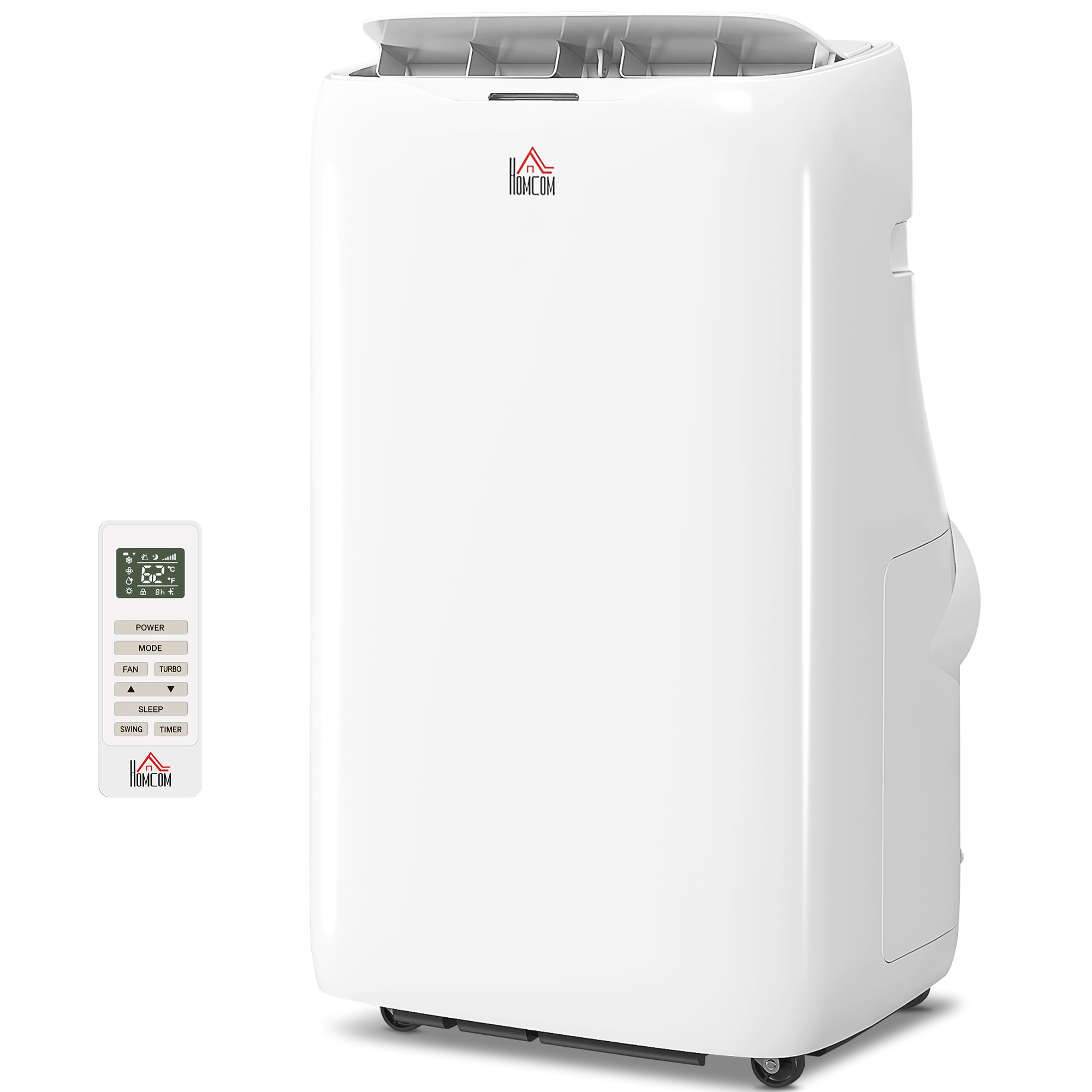 WOQWOQ 14000 BTU Dual Hose Portable Inverter AC Cooling Dehumidifier Fan 700 SqFt 24 Hour Timer Window Kit