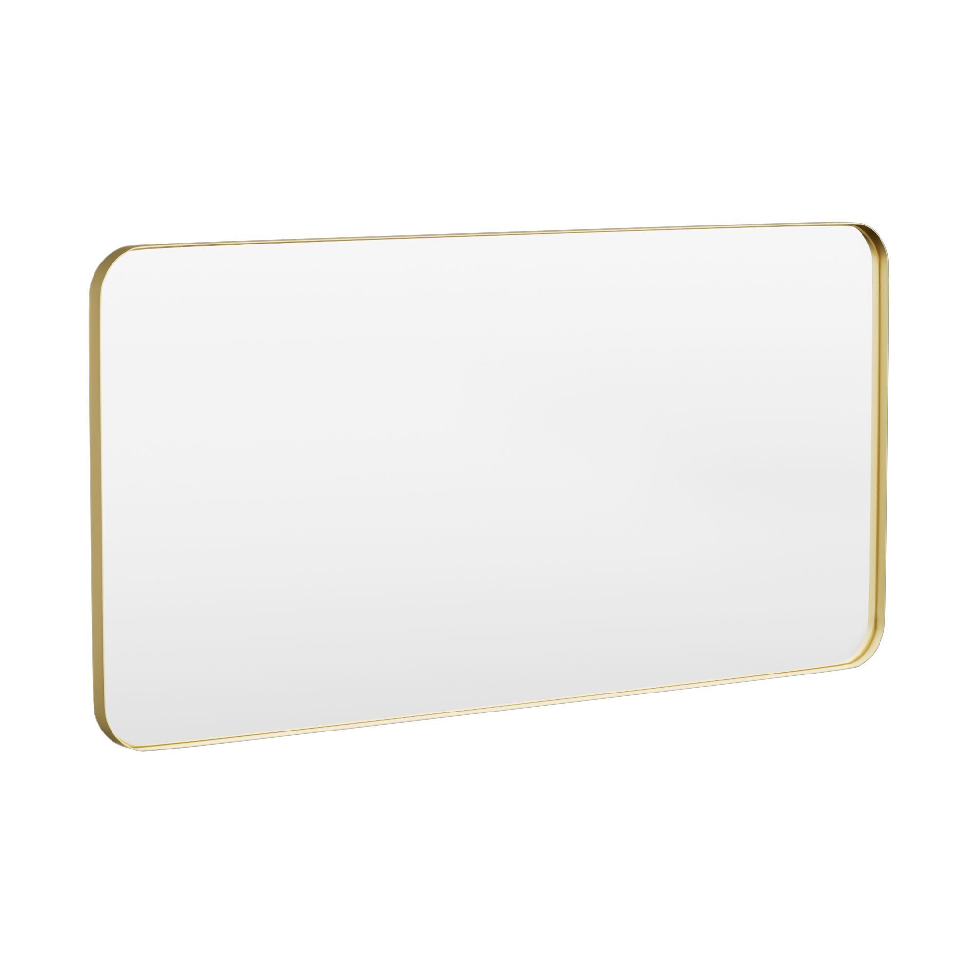 LOVMOR M-G-DX-6030-LSQ 60 in. W x 30 in. H Modern Rectangular Aluminum Framed Wall Bathroom Vantiry Mirror in Brush Gold