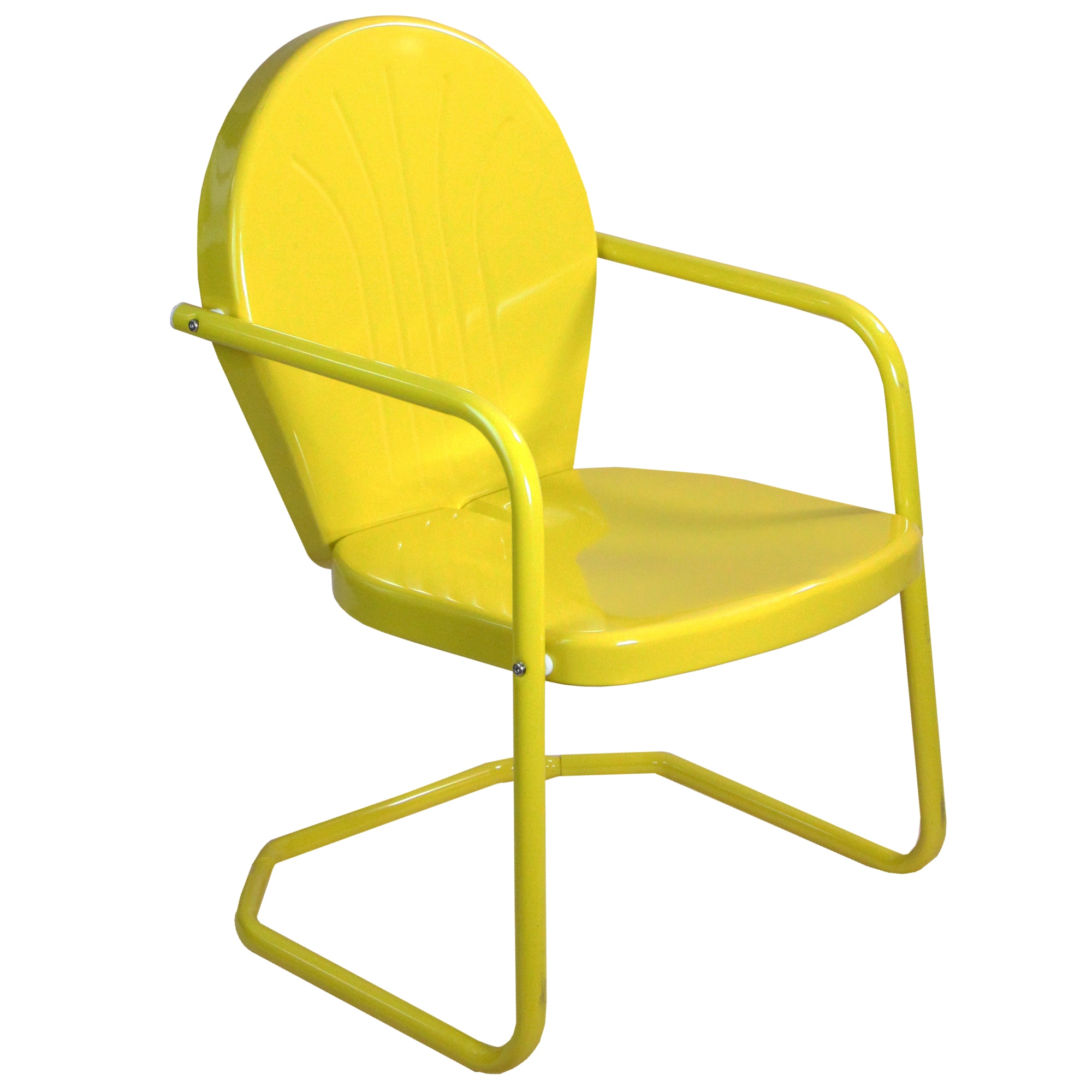 Northlight 34219532 Yellow Steel Frame Stationary Conversation Chair with Solid Seat
