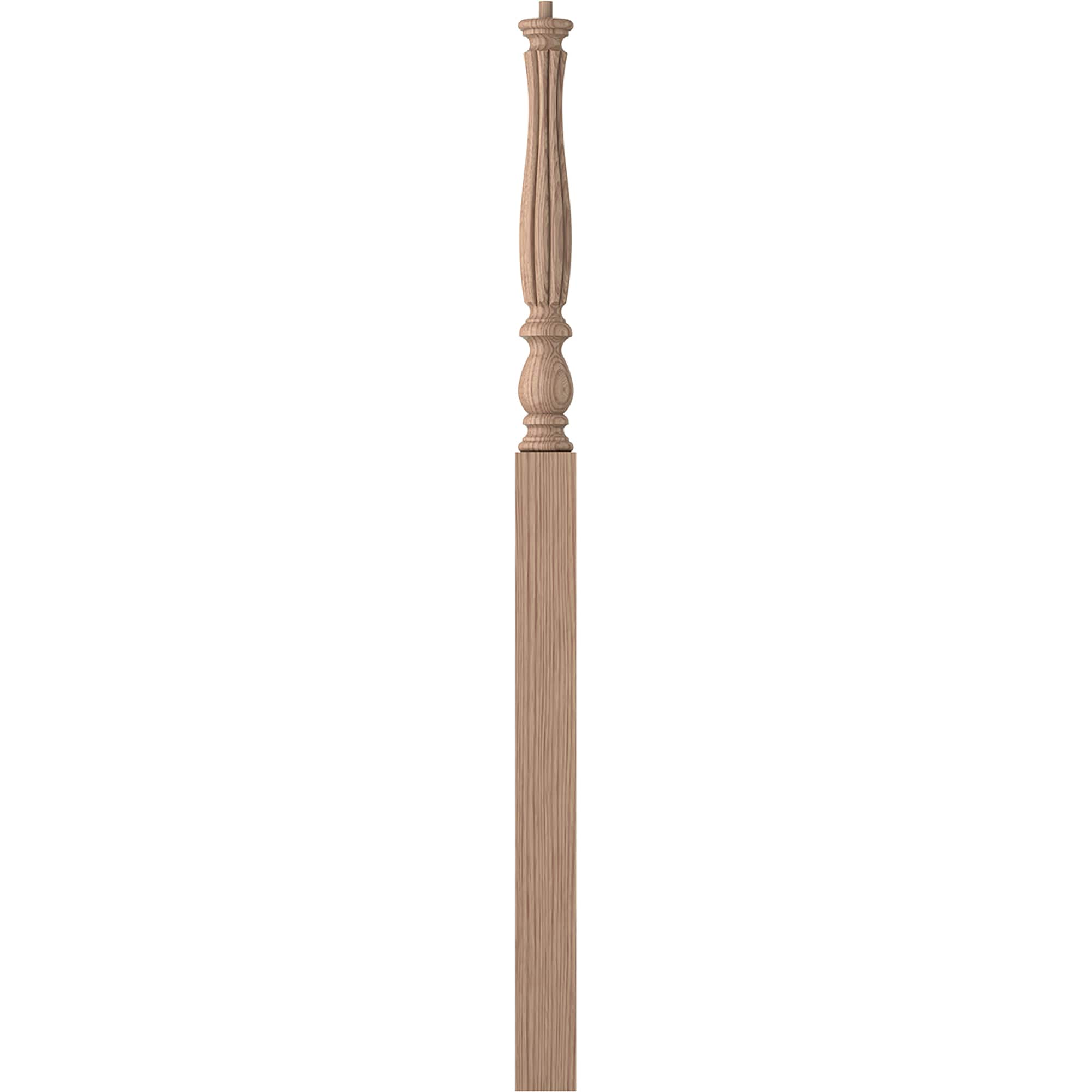 L.J. Smith Stair Systems LJB-3915-HK Harbor 3.25-in x 58-in Unfinished Hickory Intermediate Stair Newel Post