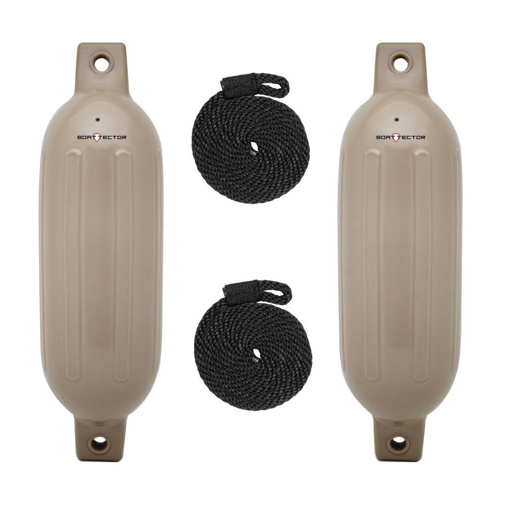 Extreme Max 3006.7435 BoatTector Inflatable Fender Value 2-Pack - 4.5-in x 16-in, Sand
