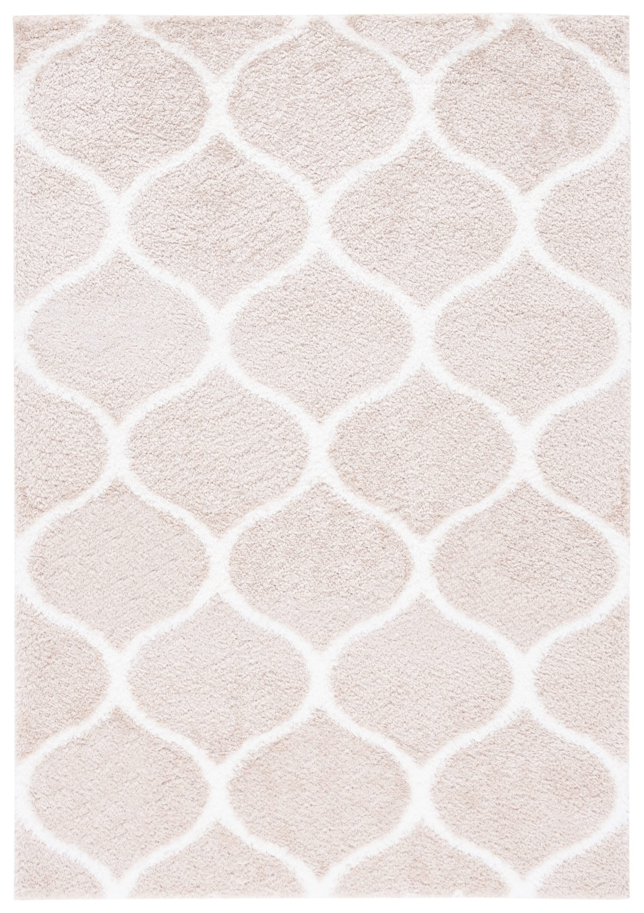 Safavieh THO677B-4 4 x 6 (ft) Loomed Polypropylene Beige/White Rectangular Indoor Trellis Mid-Century Modern Area rug