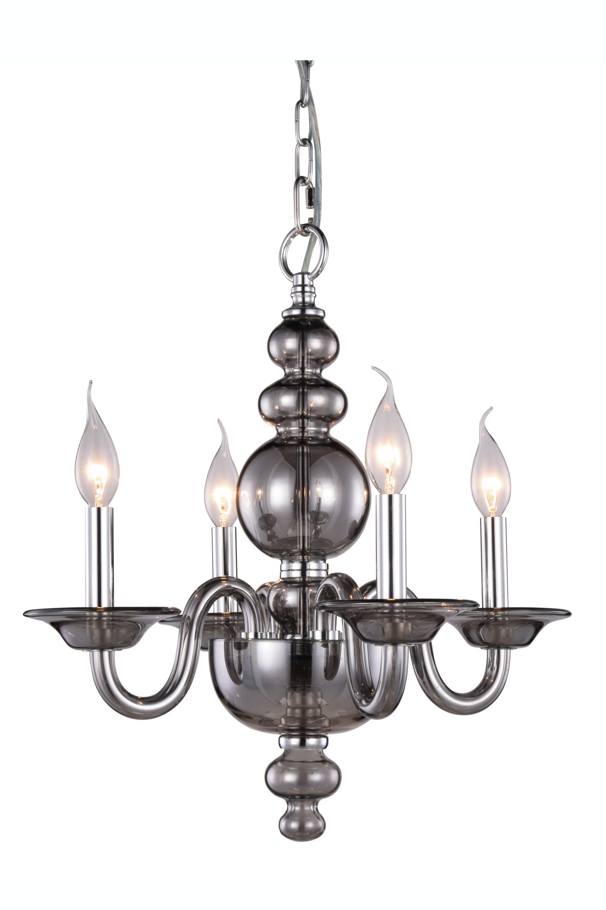 Champlain Silver Crystal Candle Chandelier with Chrome Finish