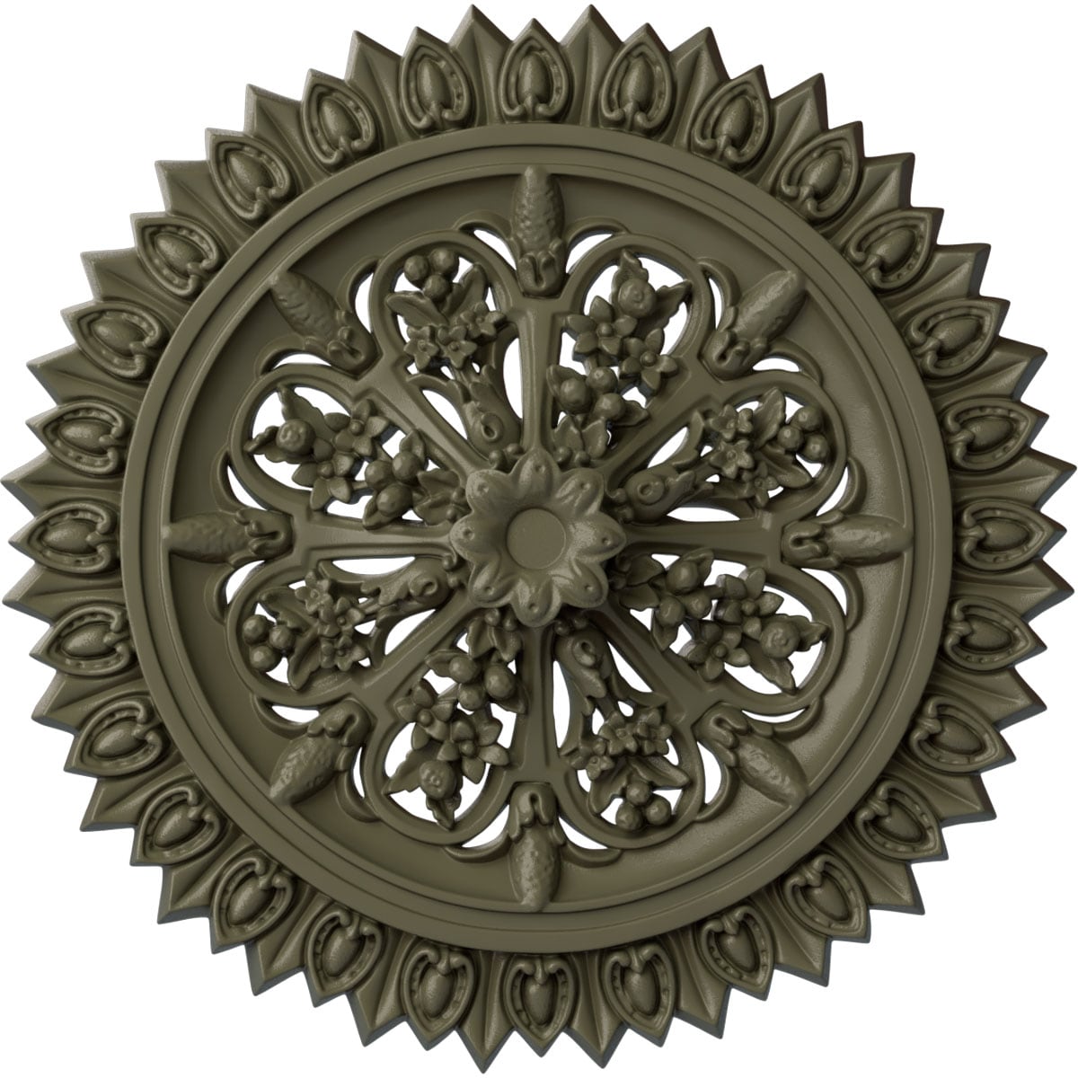 Ekena Millwork CM24LASSF Lariah 24.75-in W x 24.75-in L Painted Spartan Stone Polyurethane Whole Ceiling Medallion