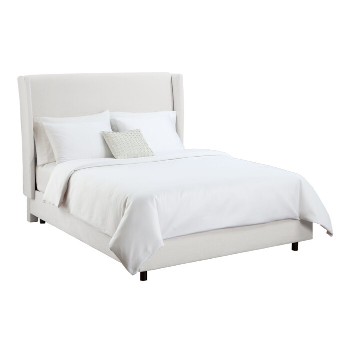 Skyline Furniture Diversey White King, White Upholstered Bed Frame
