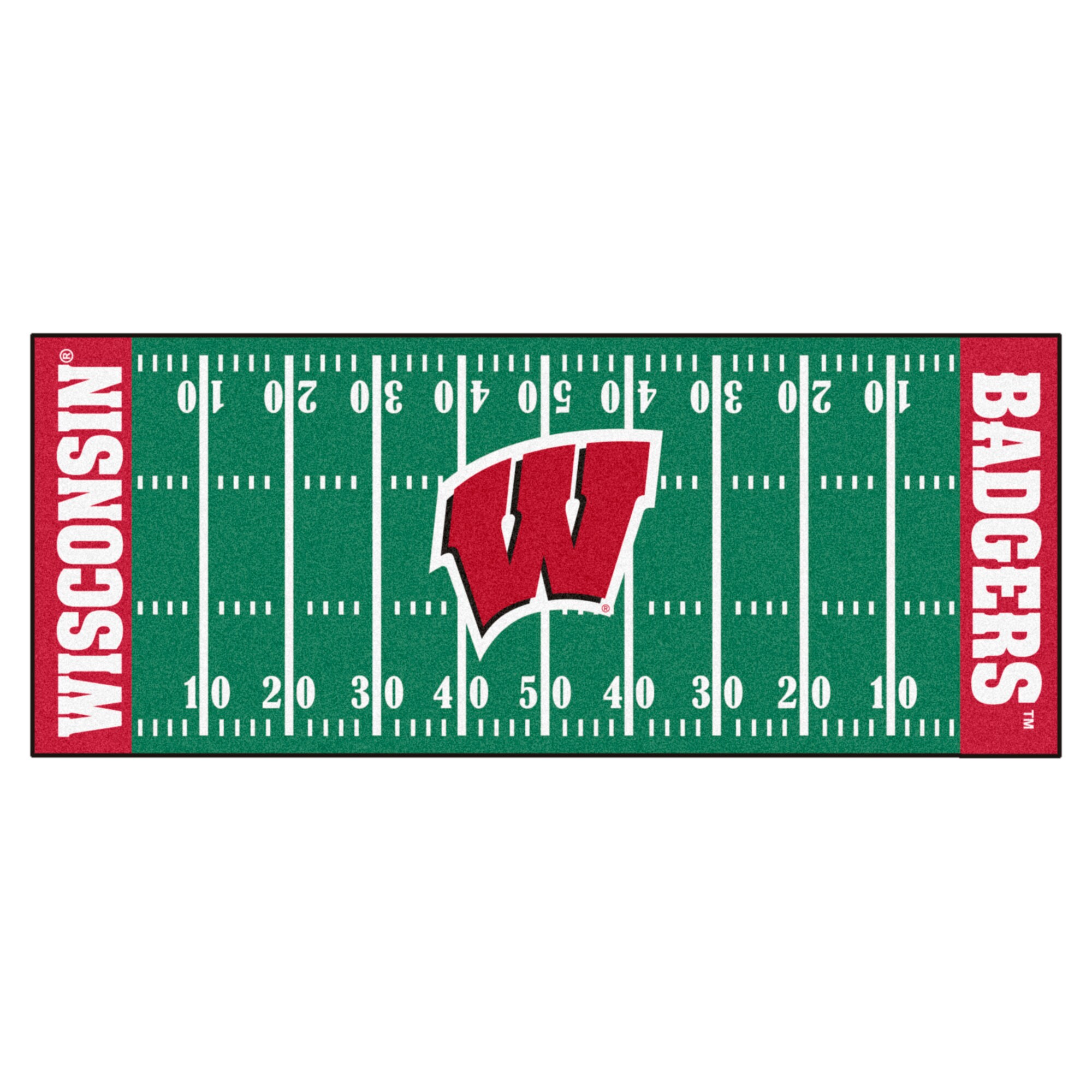FANMATS 7568 NCAA Field Runner 2 x 6 (ft) Tufted Nylon Green Rectangular Indoor Runner rug