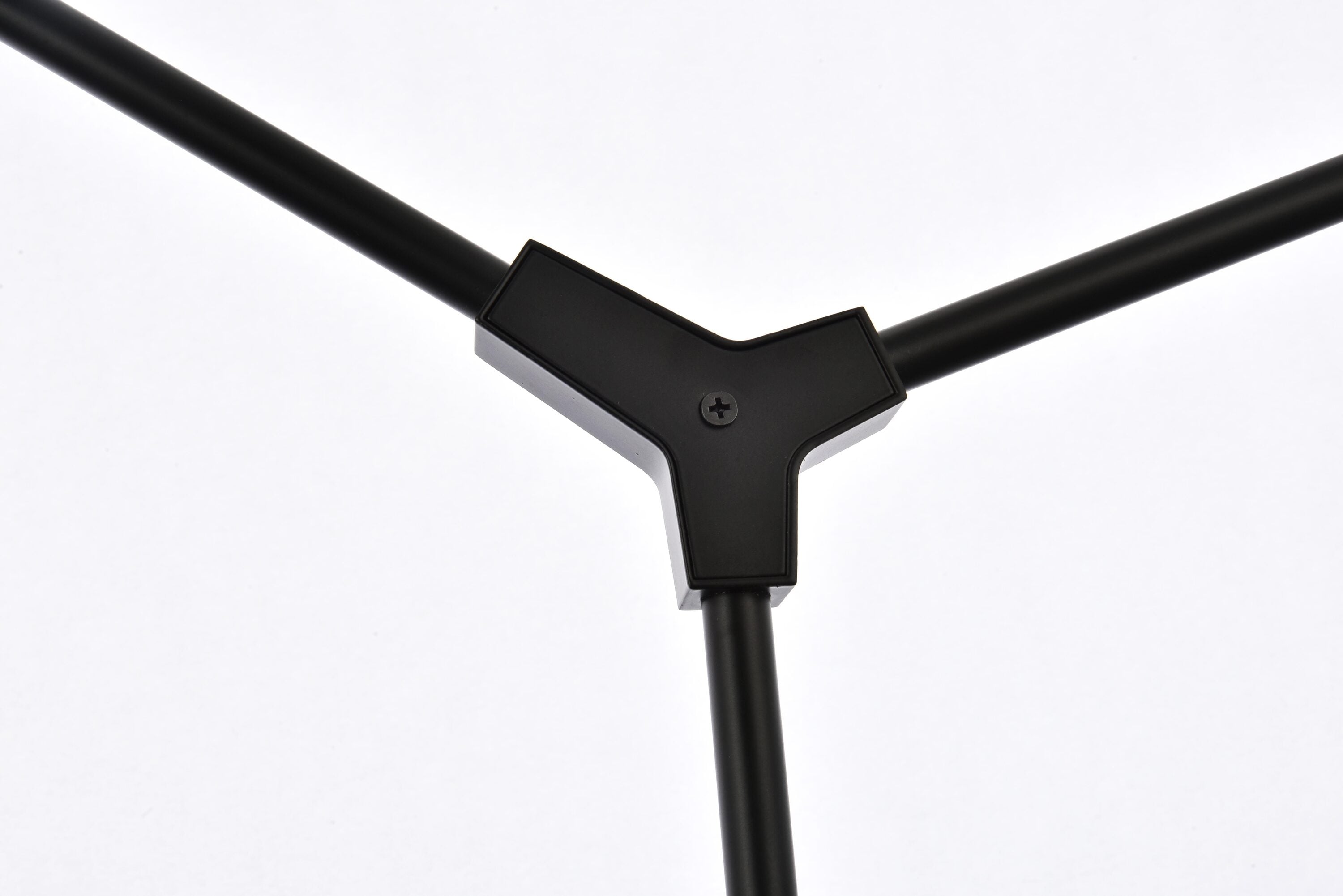 Modern Black Iron and Crystal 6-Light Pendant