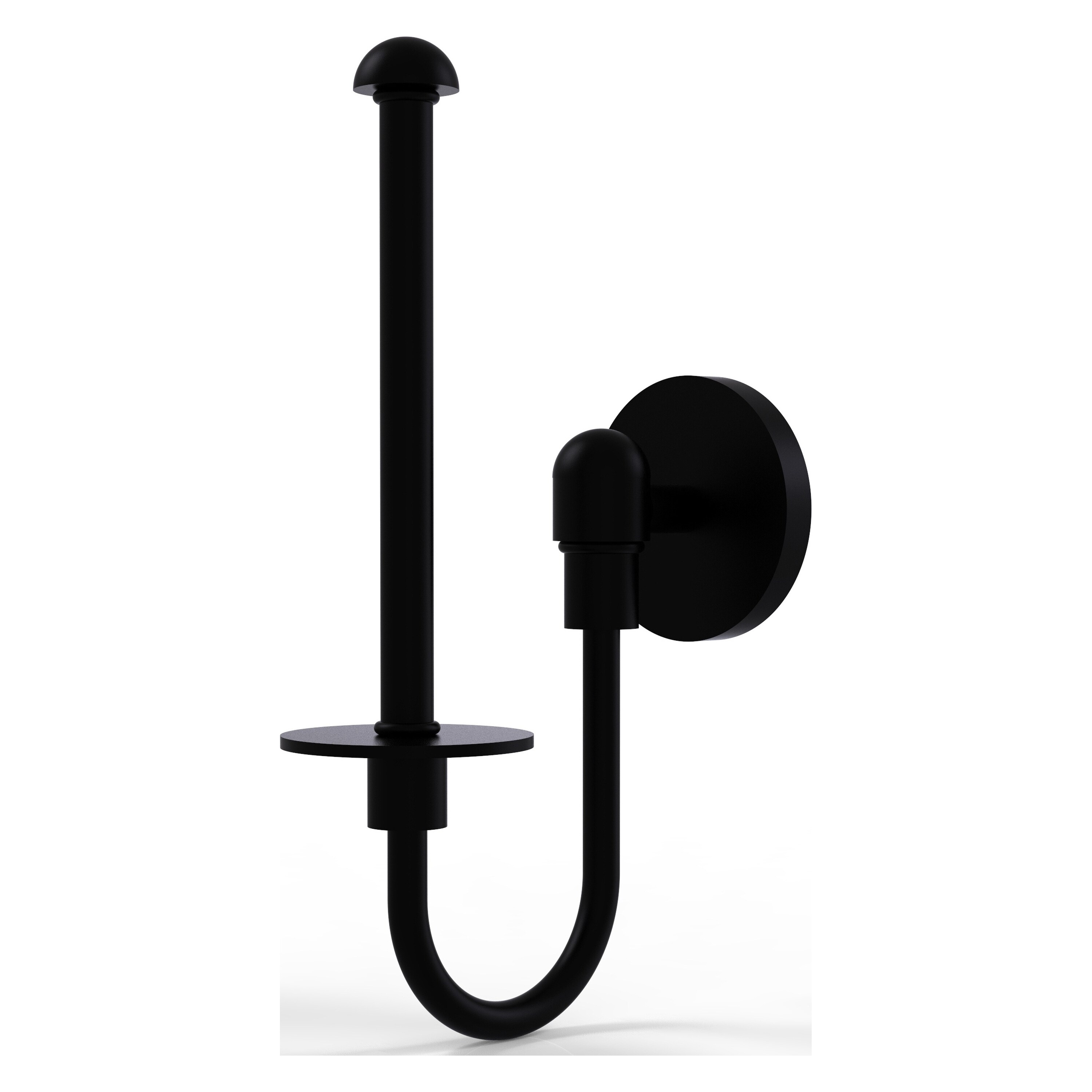 Allied Brass TA-24U-BKM Tango Matte Black Wall mount Single post Toilet Paper Holder 1 -Rolls with Storage