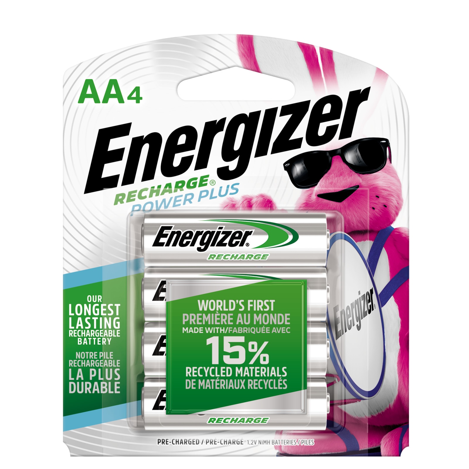 Energizer Base Charger with 4 AA rechargeable Batteries included