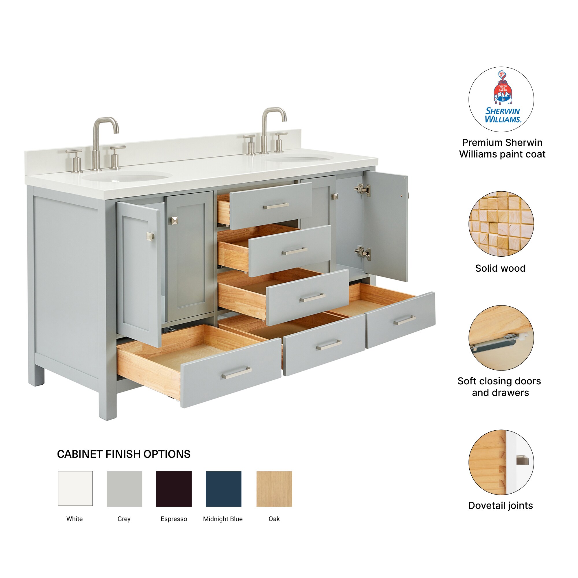 ARIEL A067DWQOVOGRY Bath-Vanity-Combo - View #5