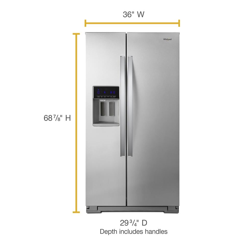 Whirlpool 20.6-cu ft Counter-depth Side-by-Side Refrigerator with Maker (Fingerprint Resistant Stainless Steel) in the Side-by-Side Refrigerators department at Lowes.com
