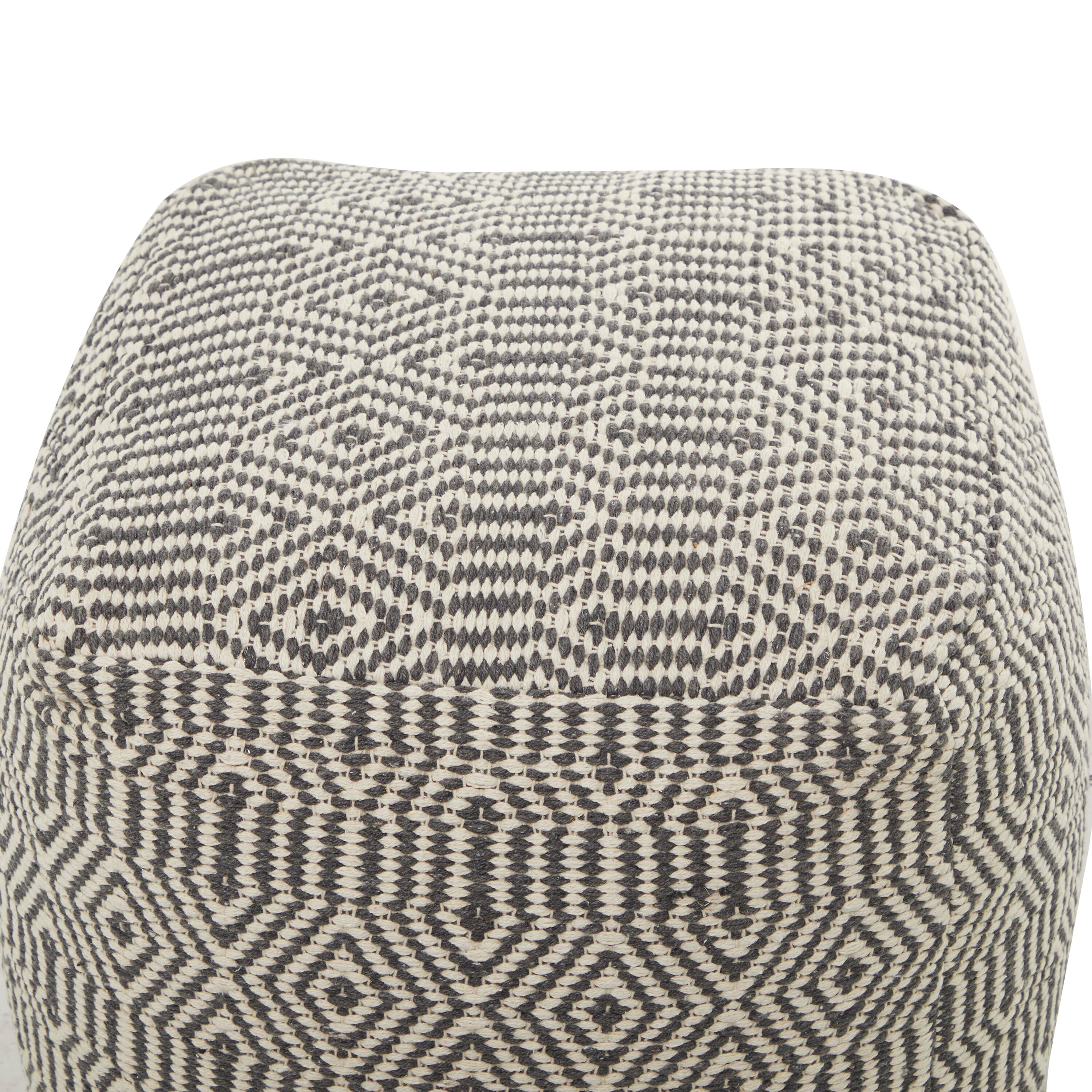 Grayson Lane Eclectic White with Chevron Pattern Ottoman in the Ottomans &  Poufs department at