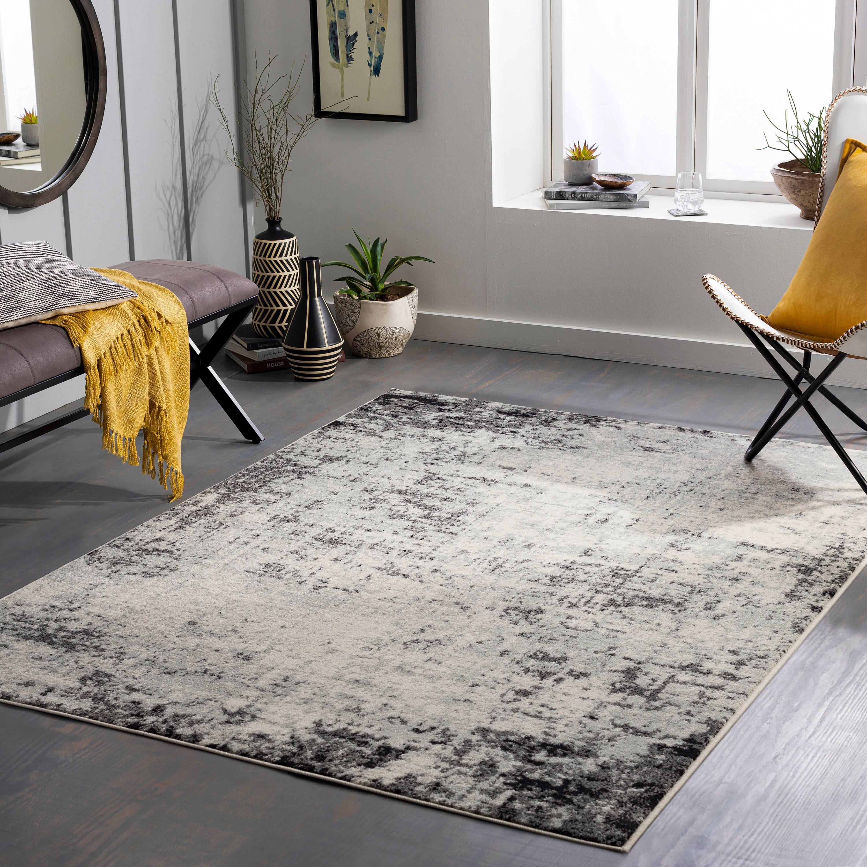 Artistic Weavers TVZ2391-71010 Tevazu 8 X 10 Light Grey Indoor Ombre Mid-century Modern Area Rug