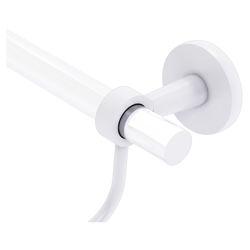 Matte White Brass and Acrylic Double Towel Bar
