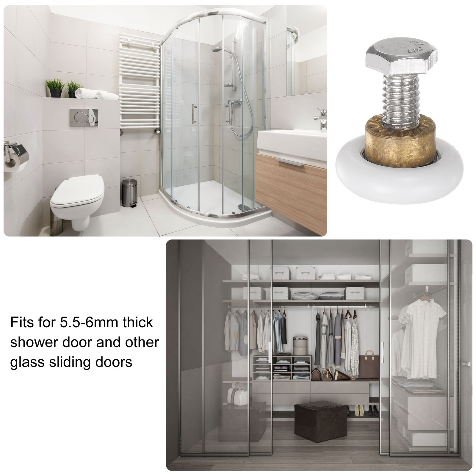 Unique Bargains S25093000UX9323 Tub-Shower-Door-Rollers - View #4