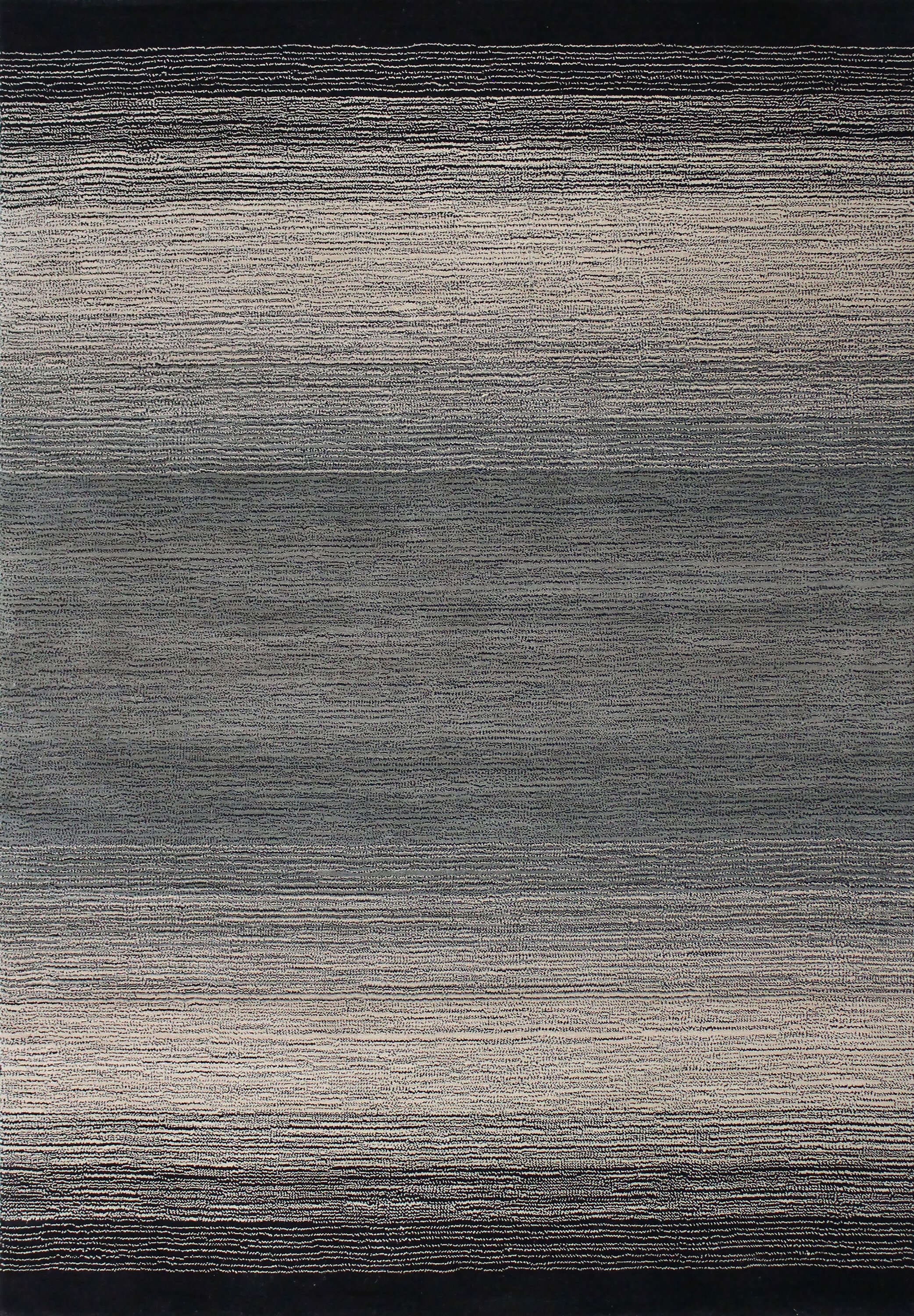 Bashian 649652111278 5 X 8 (ft) Wool Black Indoor Stripe Industrial Area Rug