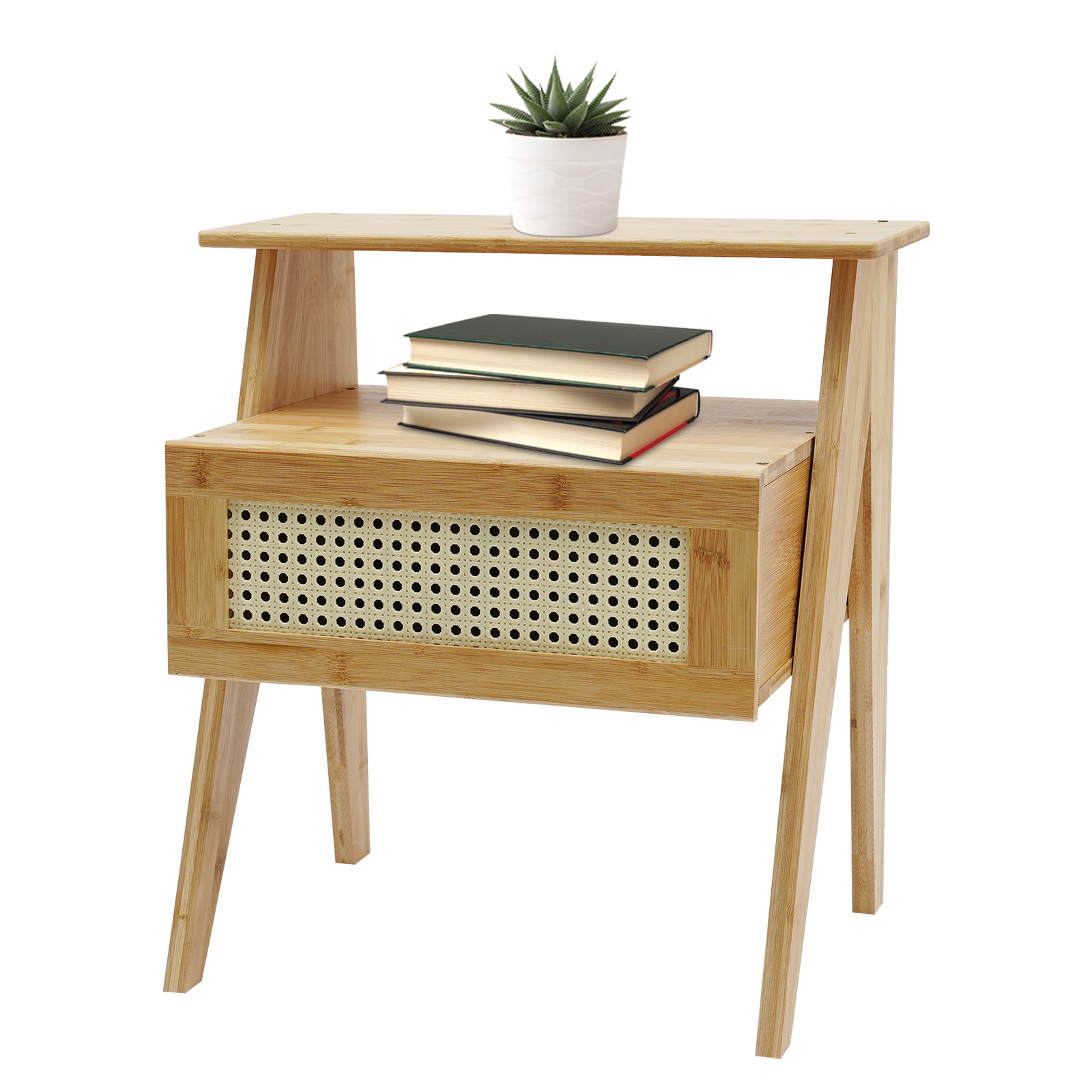 CNCEST JJ9WDKO8WDLYF Bamboo Yellow Bamboo Nightstand