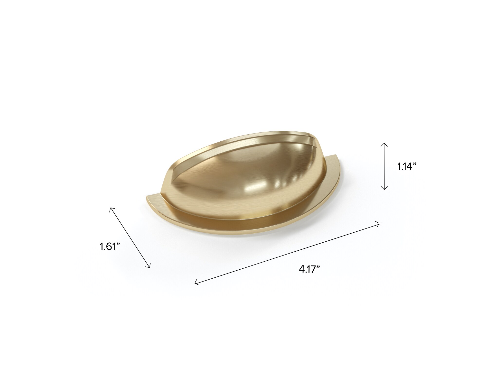 NewAge Products Home Cabinet Cup Pull 4-1/4-in Center to Center Brushed  Brass Dual Mount Oval Cup For Use On Appliances Drawer Pulls in the Drawer  Pulls department at
