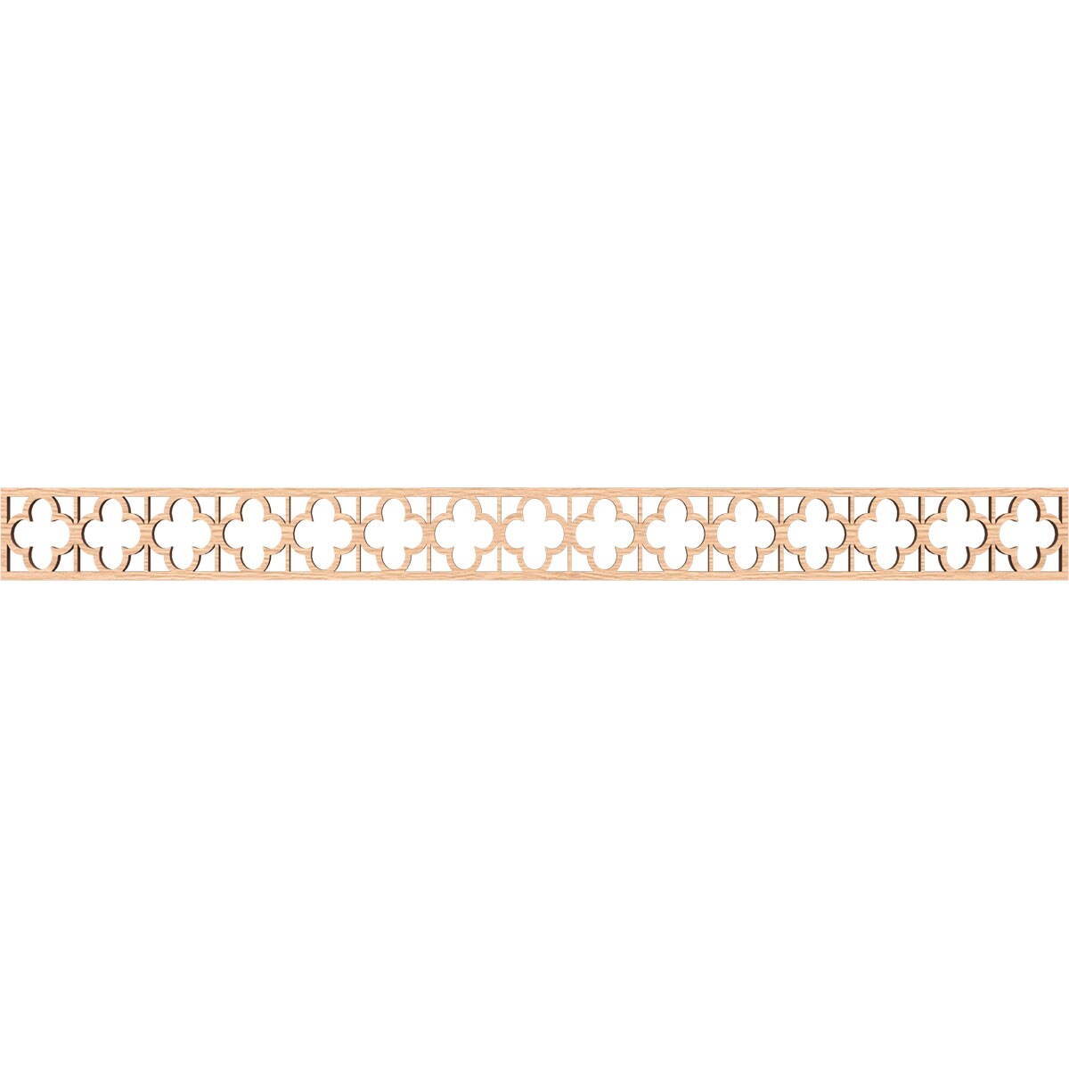 Ekena Millwork MLDB04X46WDLRO Woodall Fretwork Flat Trim 4-in x 3.87-ft Red Oak Brown Unfinished 2157023 Pierced Wall Panel Moulding