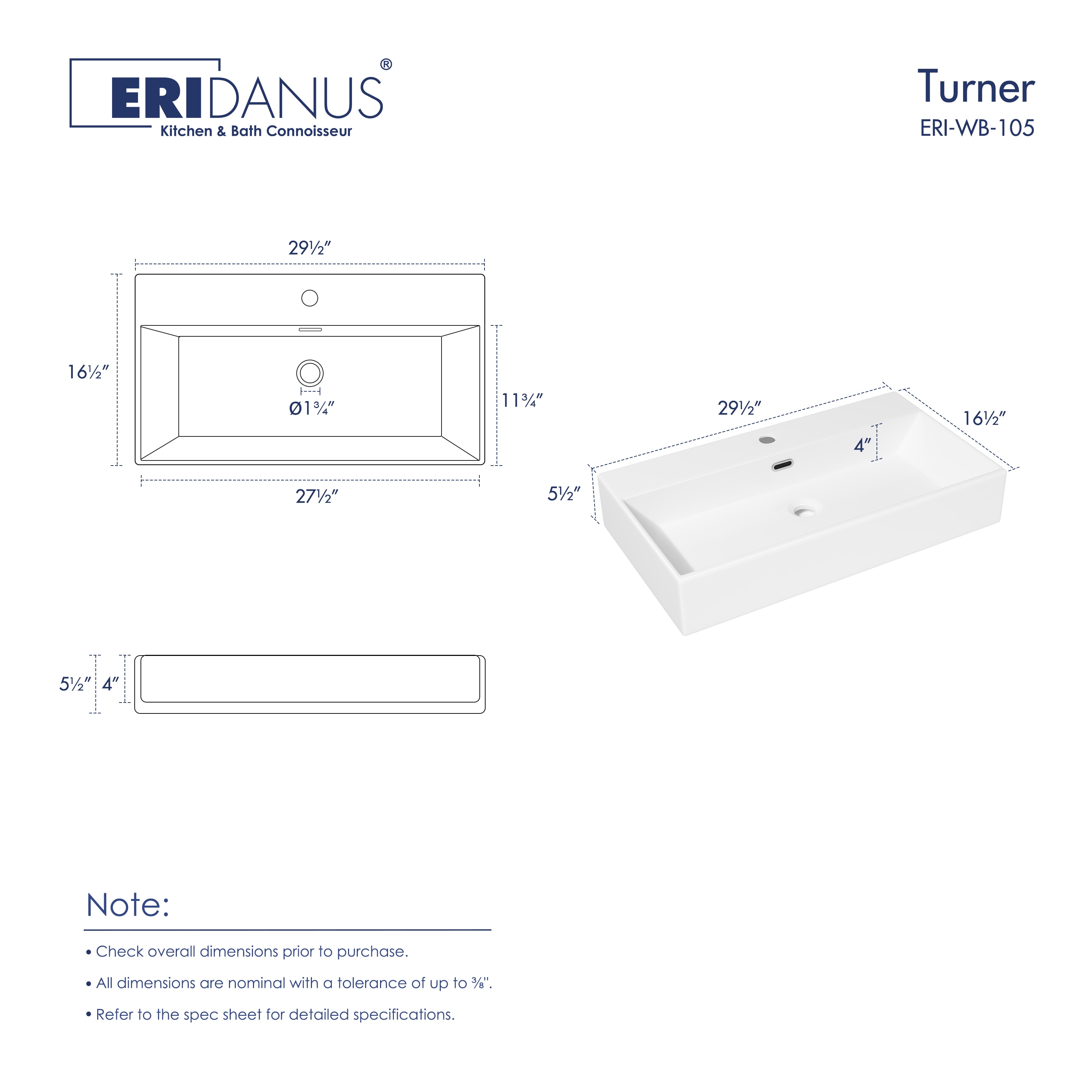 Eridanus ERI-WB-105 Bath-Sink - View #2