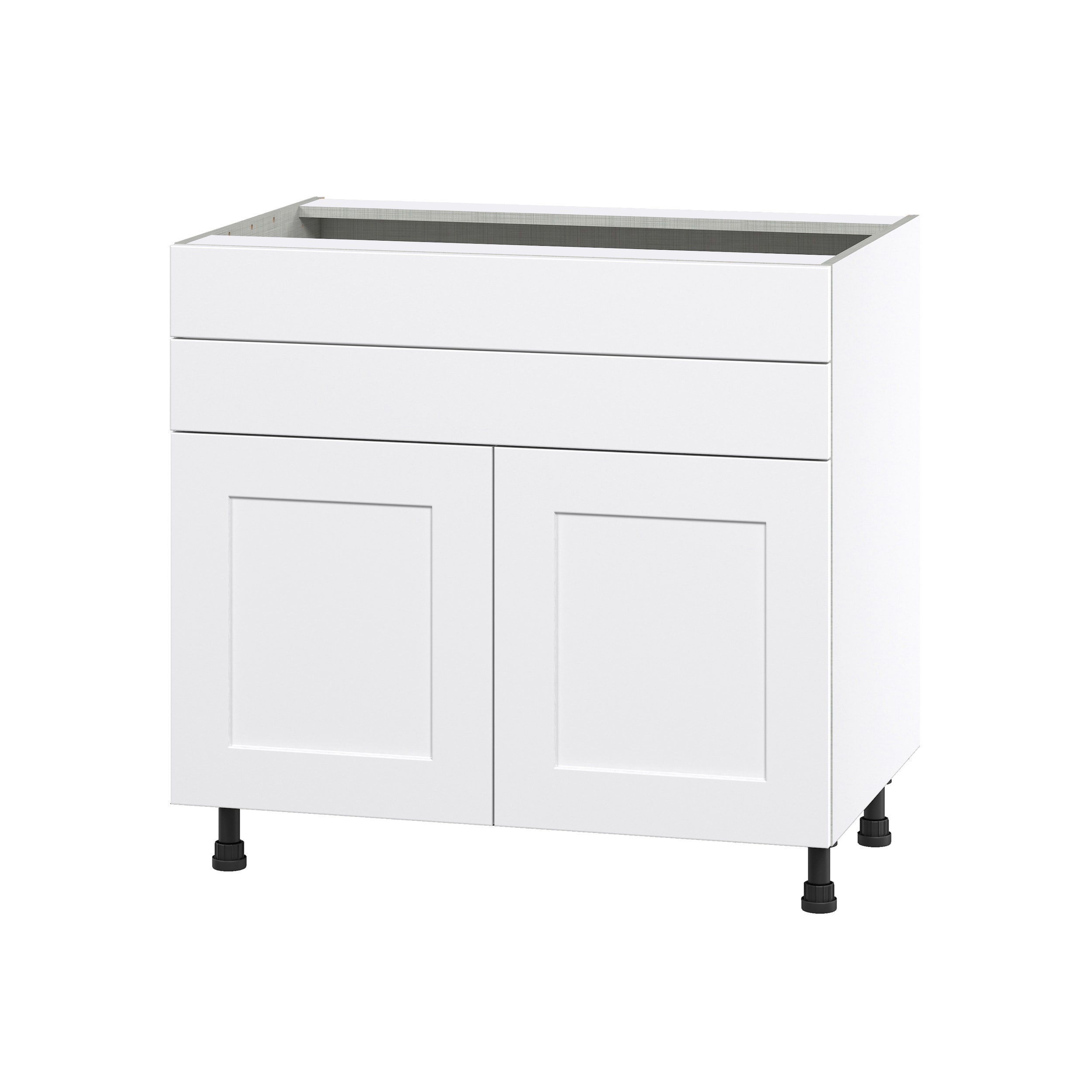 Hugo&Borg Jolie 24-in W x 34.5-in H x 24-in D Warm White 1-Drawer Base Fully Assembled Cabinet (Flat Panel Shaker Style)