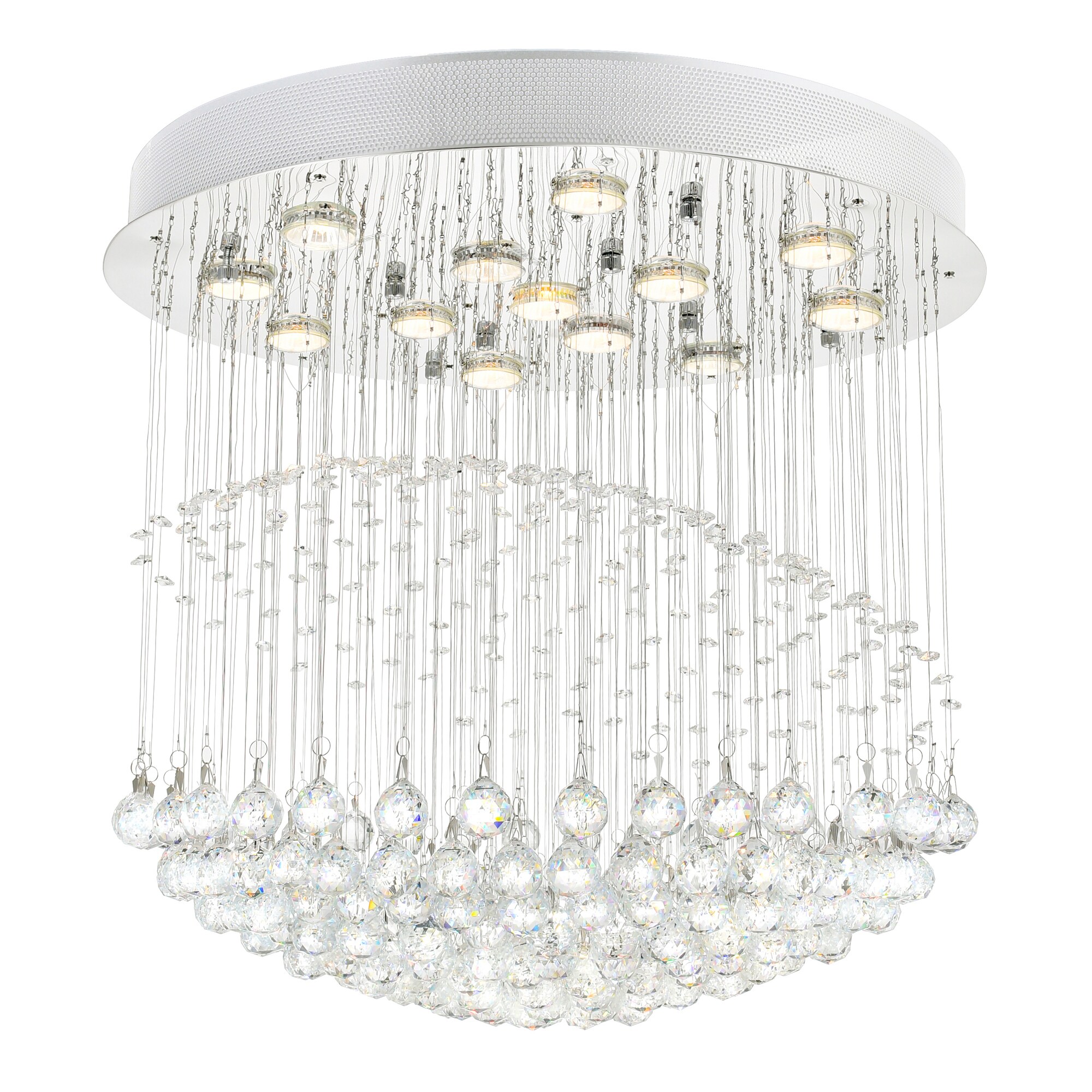 CWI Lighting 6612C24C Twinkle 13-Light Chrome Flush Mount Light