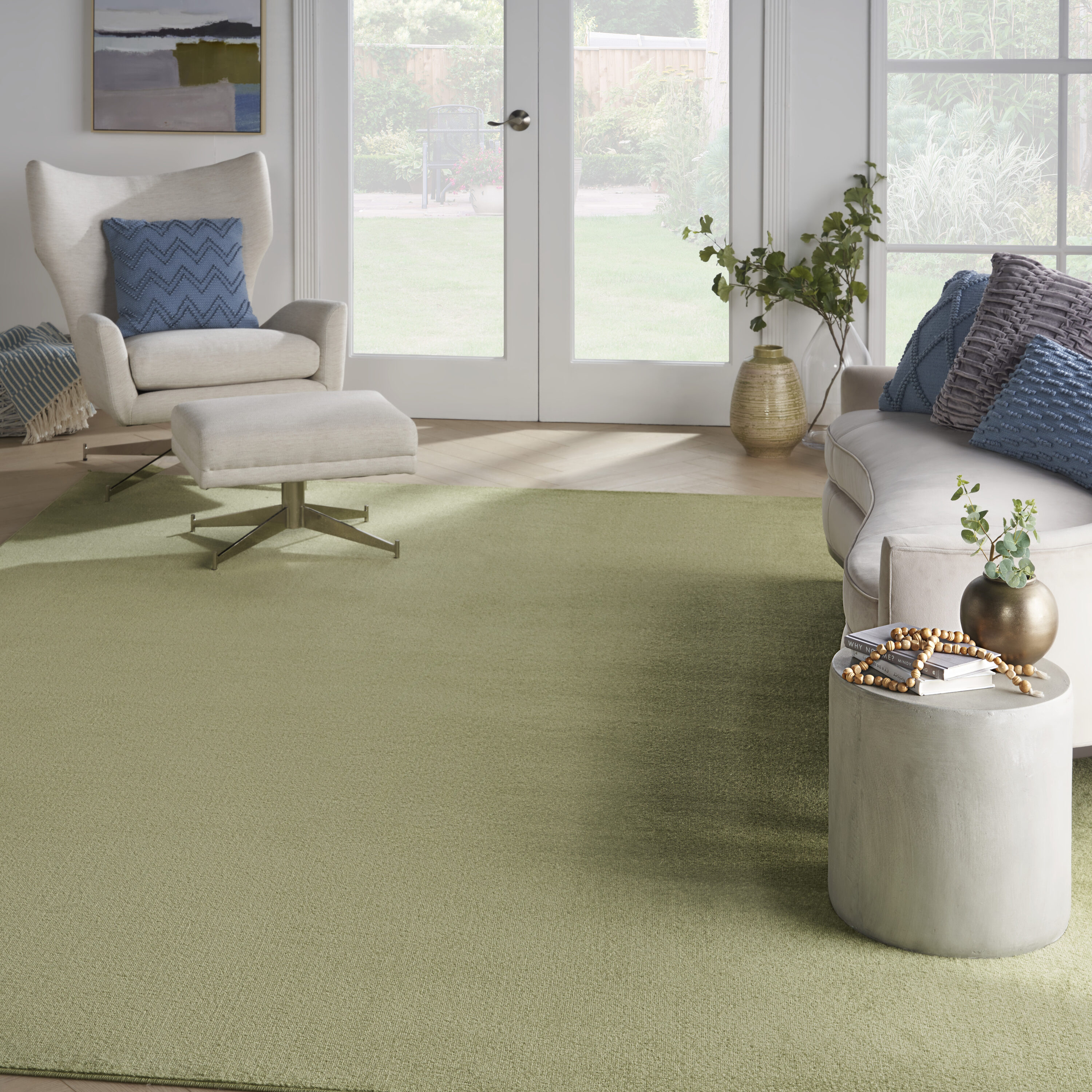 Nourison 99446823694 Essentials 9 x 12 (ft) Loomed Polypropylene Green Rectangular Indoor/Outdoor Solid Area rug