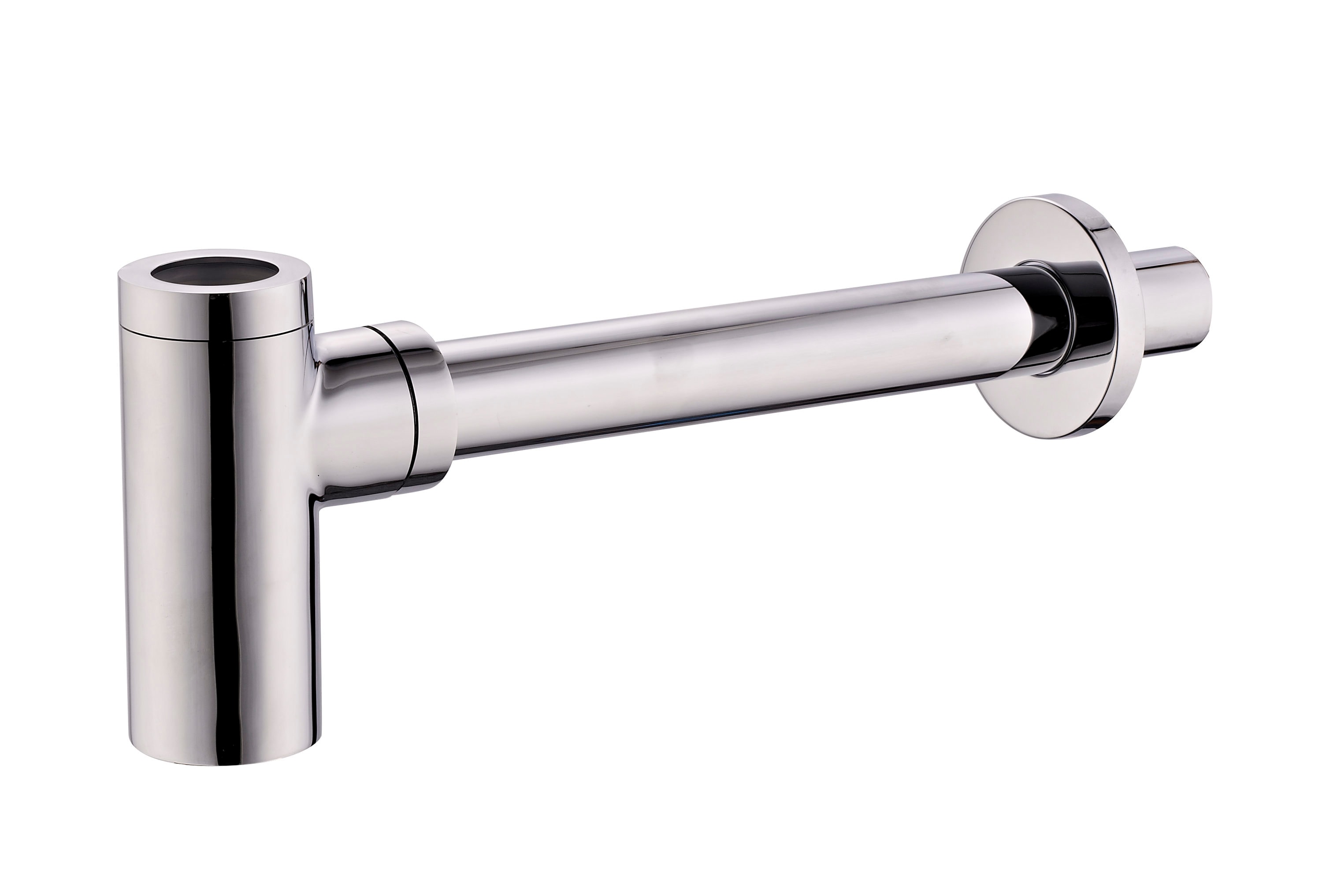 Polished Chrome Modern Round Decorative Bottle P-Trap
