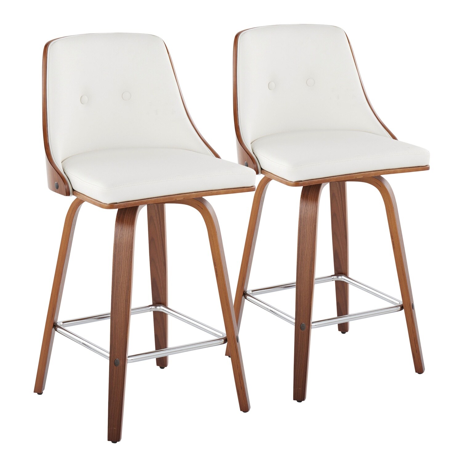 chillscreamni Swivel Seat Counter Stool in White 20.8 in with Metal ...