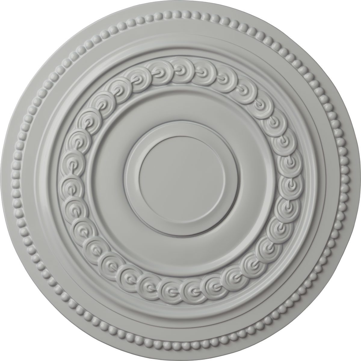 Ekena Millwork CM18OLFRF Oldham 18-in W x 18-in L Painted Frost Polyurethane Whole Ceiling Medallion
