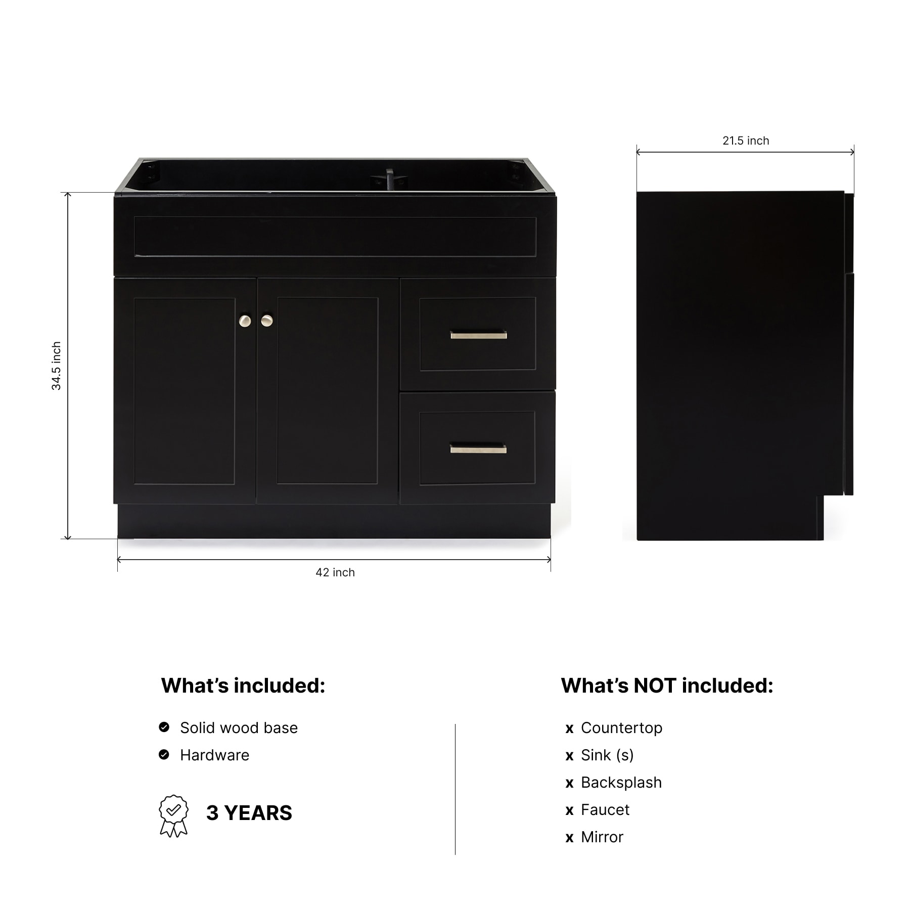 ARIEL F042S-L-BC-BLK vanities - View #3