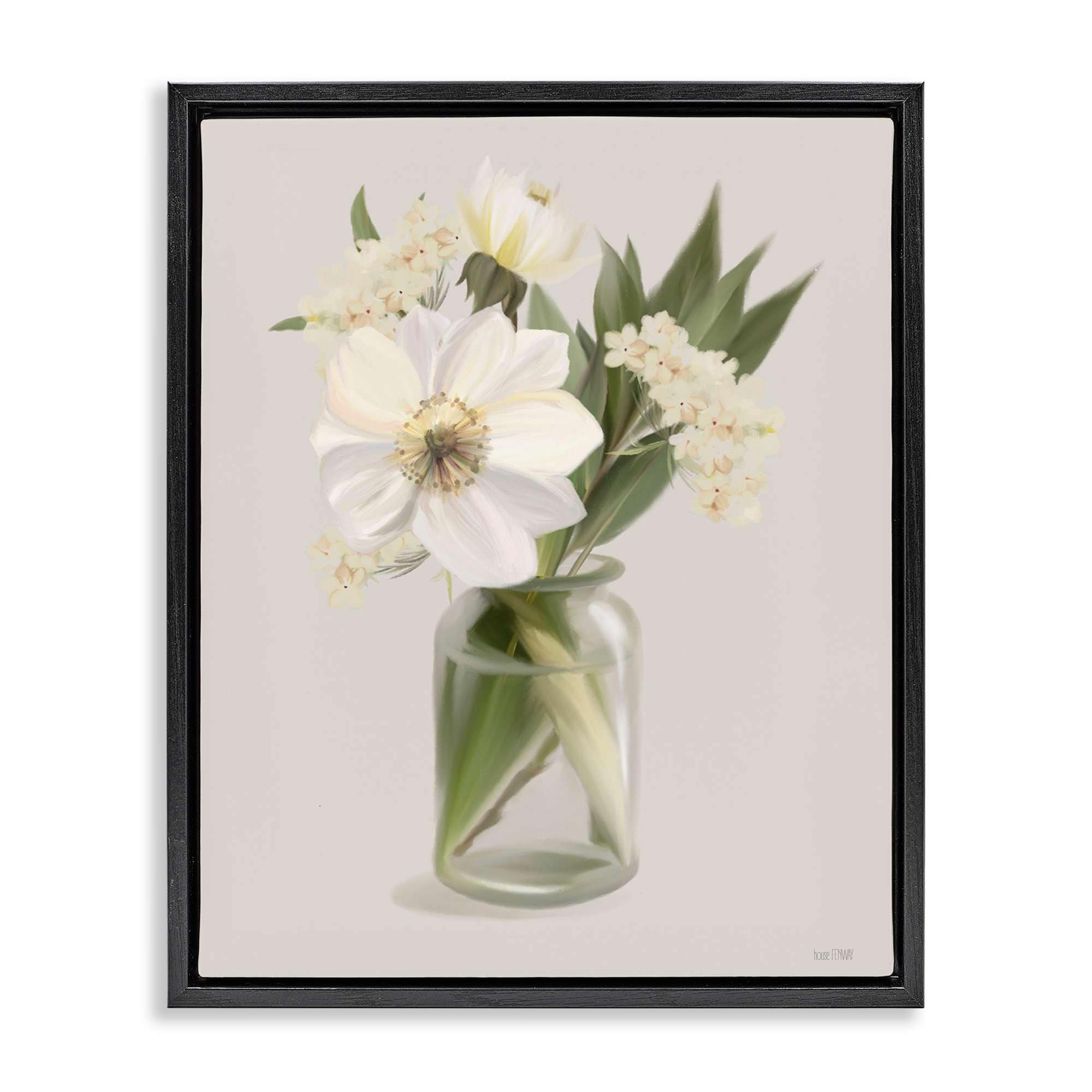 Stupell Industries BS-658-FFB-16X20 Spring Flower Bundle Vase Floating Frame design by House Fenway