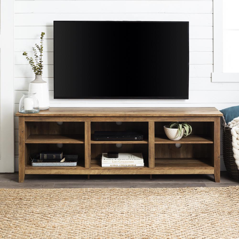 Walker Edison Transitional Rustic Oak Tv Stand (Accommodates TVs more ...