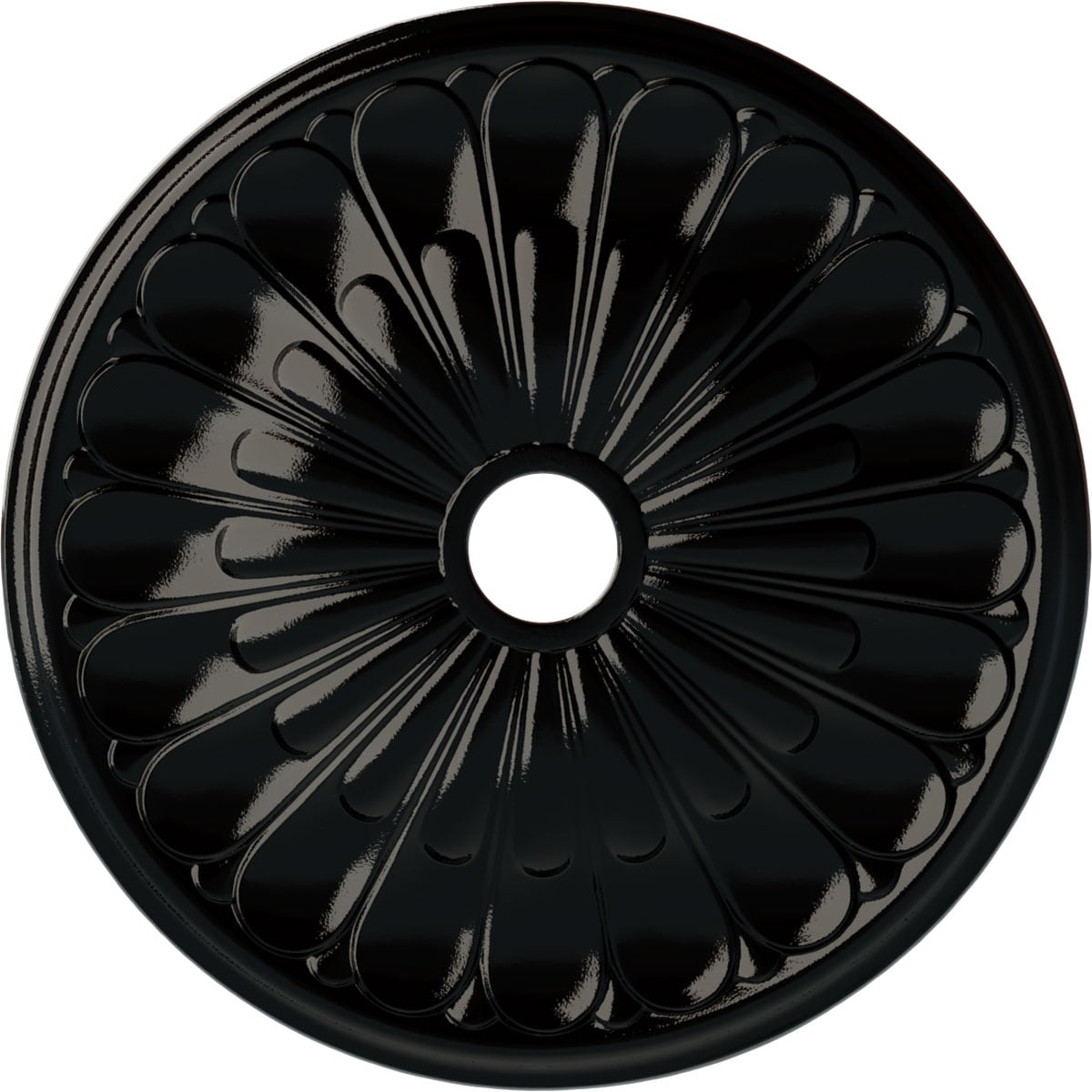 Ekena Millwork CM26ELBPS Elsinore 26.75-in W x 26.75-in L Painted Black Pearl Polyurethane Whole Ceiling Medallion