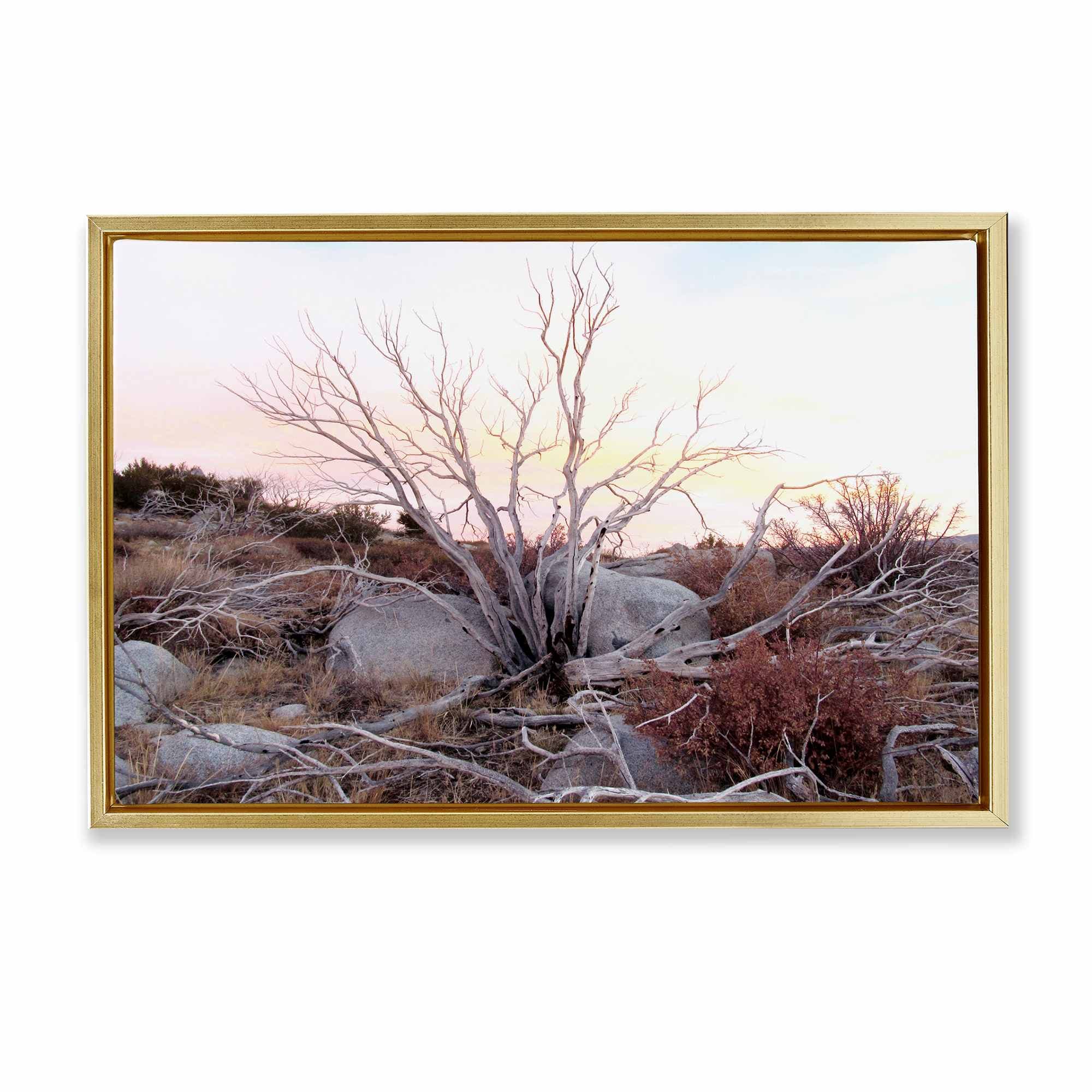 Stupell Industries BU-142-FFG-16X24 Rocky Foothills Terrain Gold Framed Floater Canvas Wall Art By Gemma Bardot 25 x 17