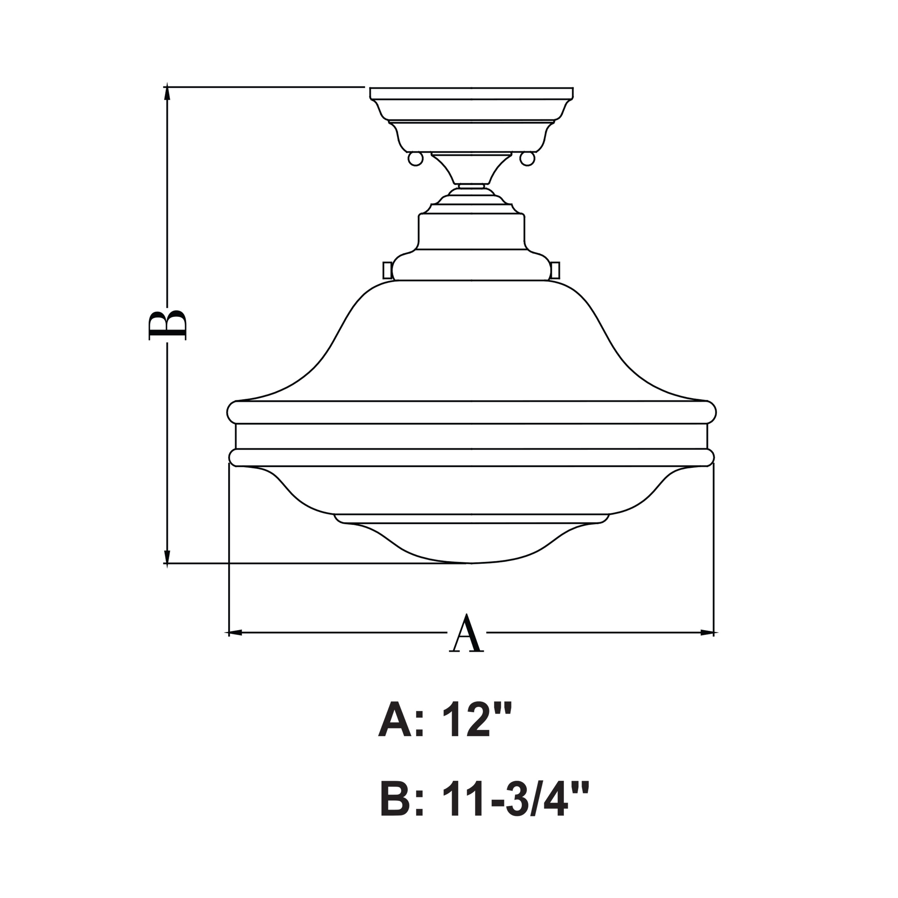 Huntley Farmhouse Bronze Semi-Flush Mount with Seeded Glass