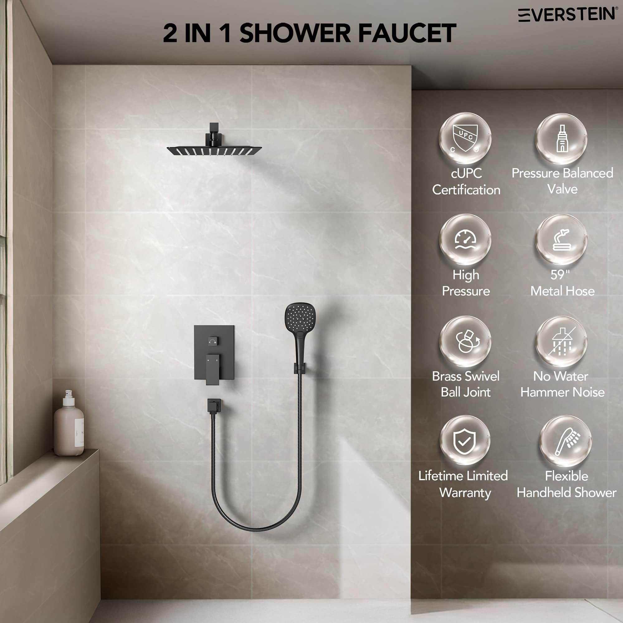 EVERSTEIN M6646BI-10BL Tub-Shower-Faucets - View #2