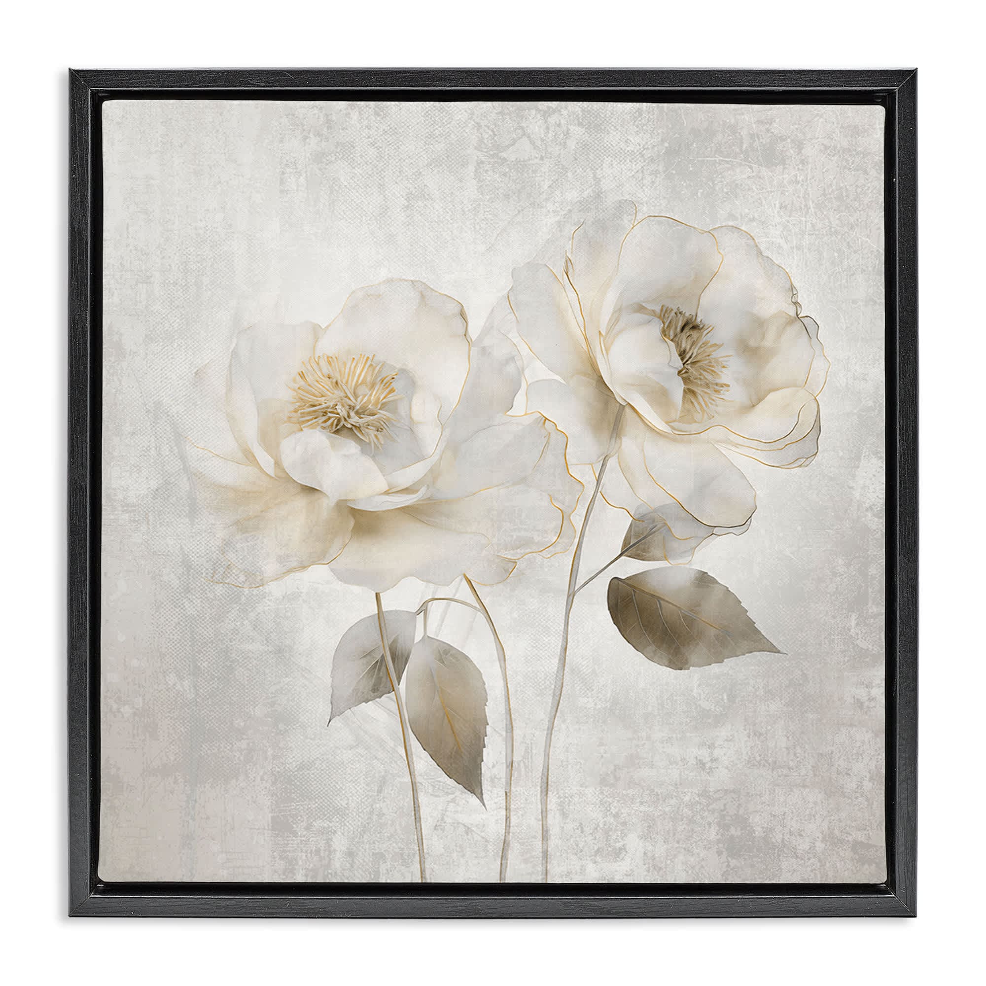 Stupell Industries BS-274-FFB-24X24 Contemporary Muted Blossoms Floating Frame design by Irene Weisz