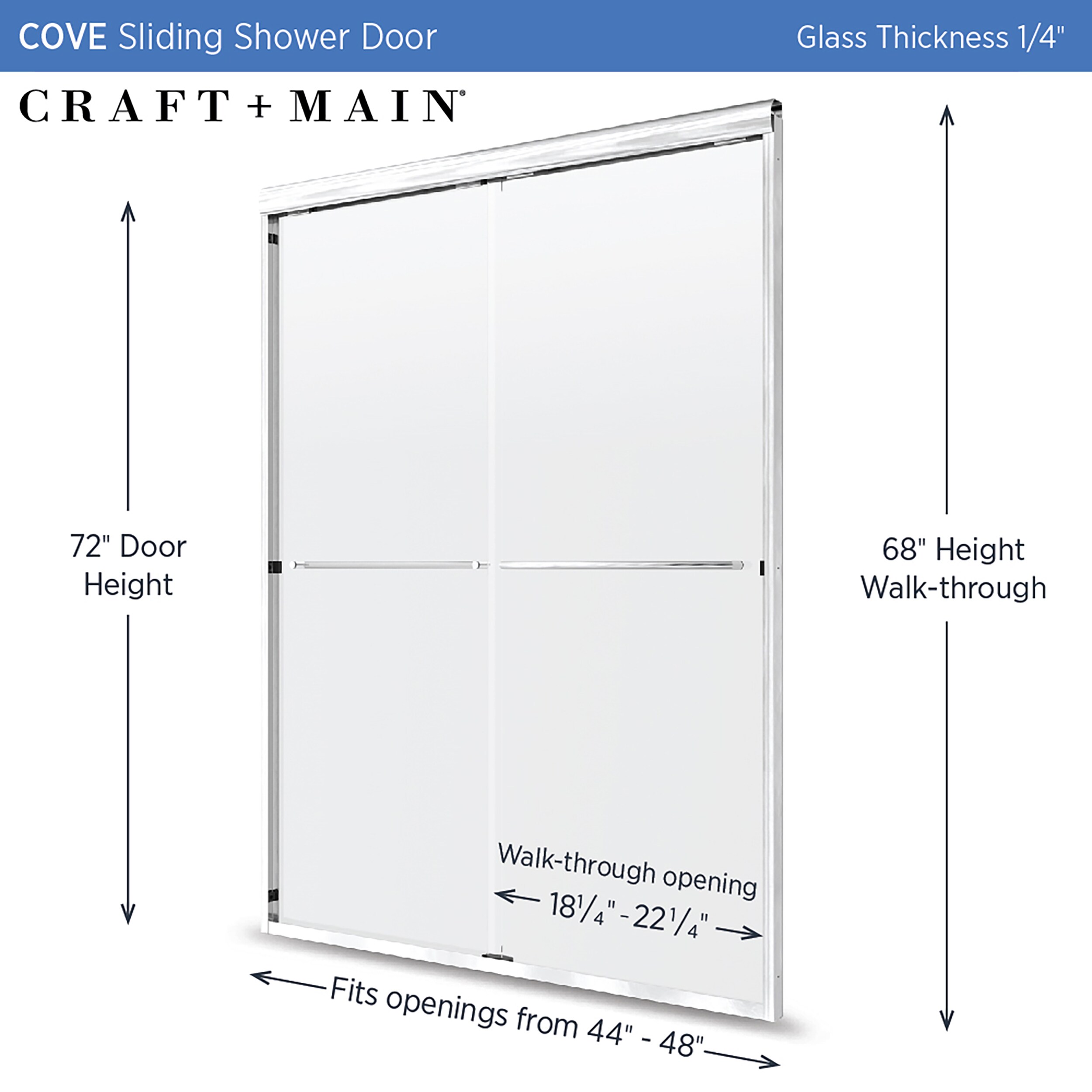 CRAFT + MAIN CVSS4872-CL-SV Shower-Doors - View #5