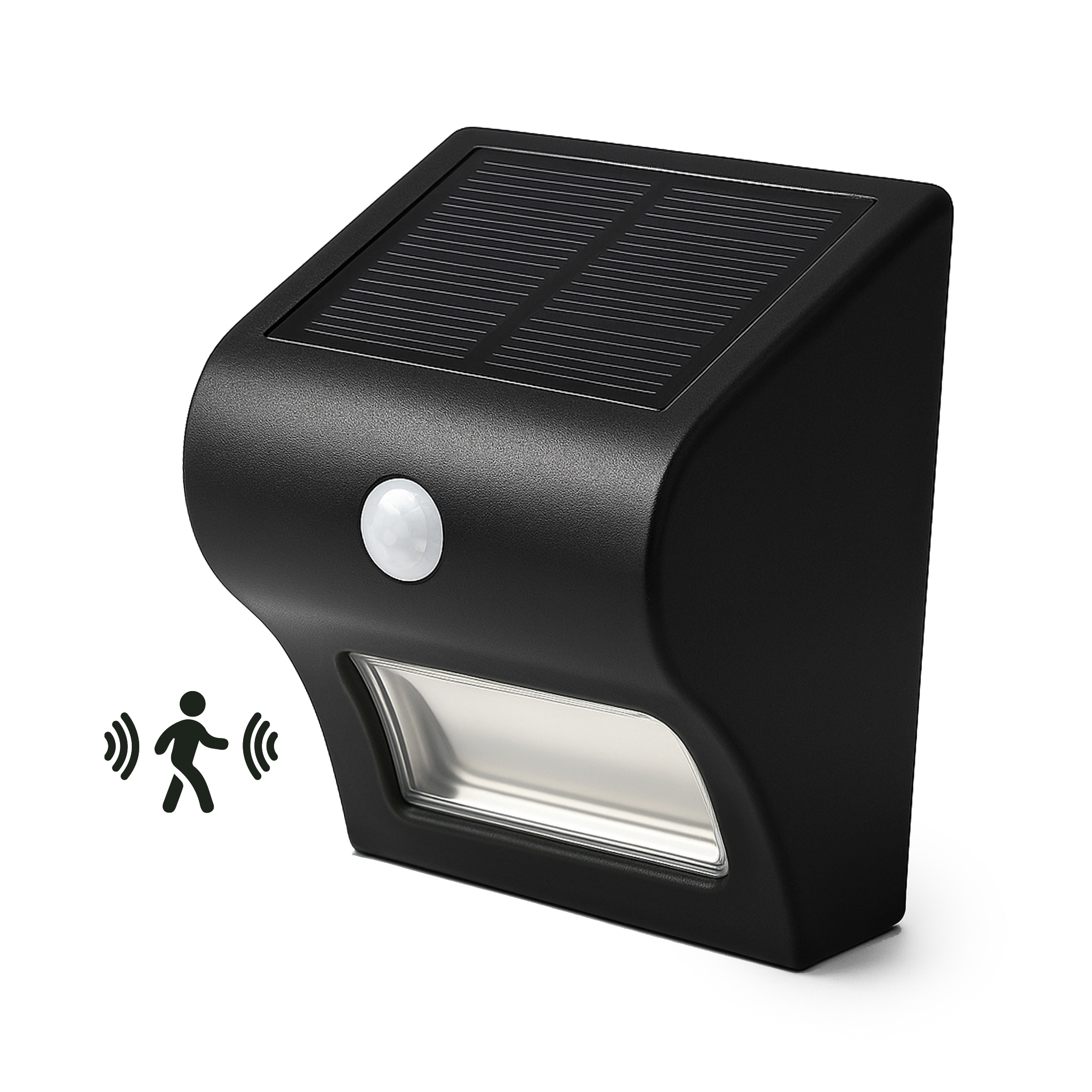 Classy Caps 4.8-in H Matte Black Solar Motion Sensor Dark Sky Dusk to Dawn Integrated LED Outdoor Wall Light