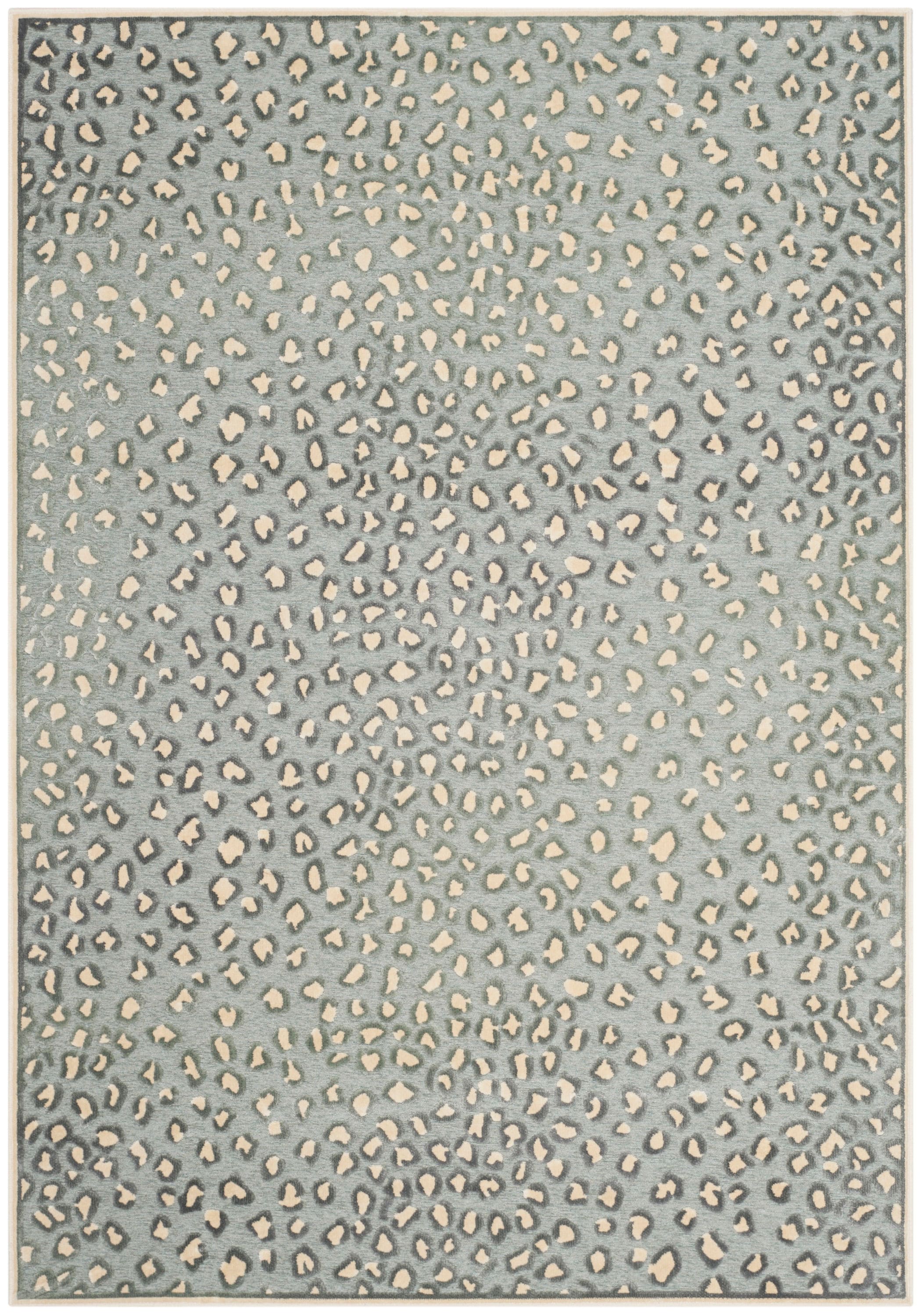 Spruce Essence Cream Hand-Knotted Viscose Silk Blend Area Rug 5'3" x 7'6"