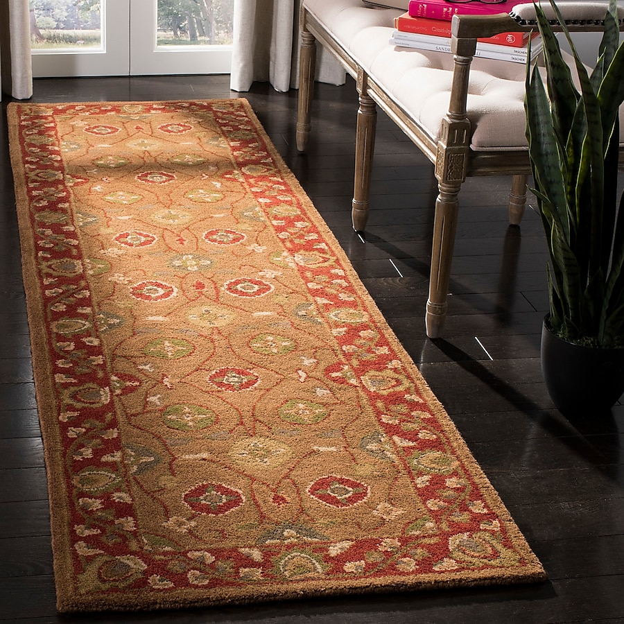 Safavieh Heritage Patna 2 x 12 Beige/Rust Indoor Floral/Botanical Oriental Handcrafted Runner Safavieh Heritage Patna 2 x 12 Beige/Rust Indoor Floral/Botanical Oriental Handcrafted Runner