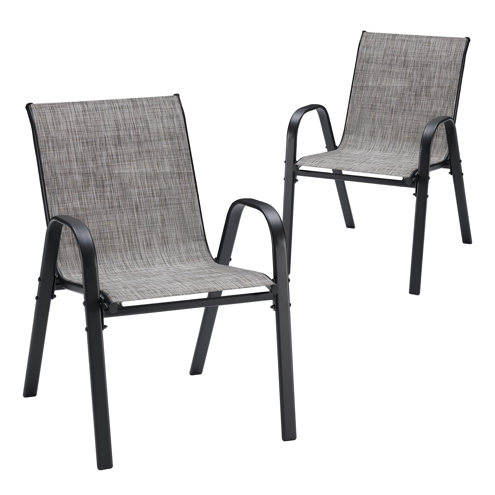 RITSU -  22-in W x 27.56-in D x 33-in H Set of 2 Textilene Fabric Stackable Outdoor Patio Dining ...