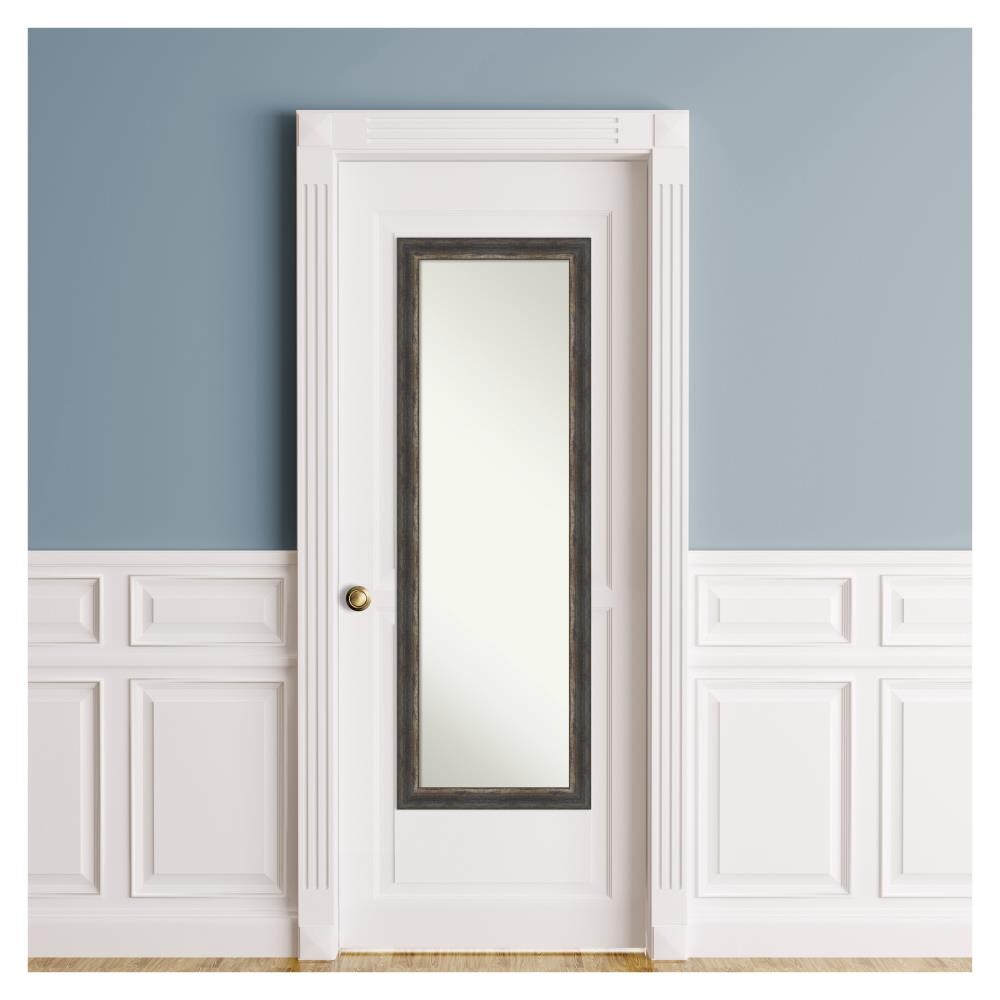 Full-Length Rustic Bronze and Wood Rectangular Mirror