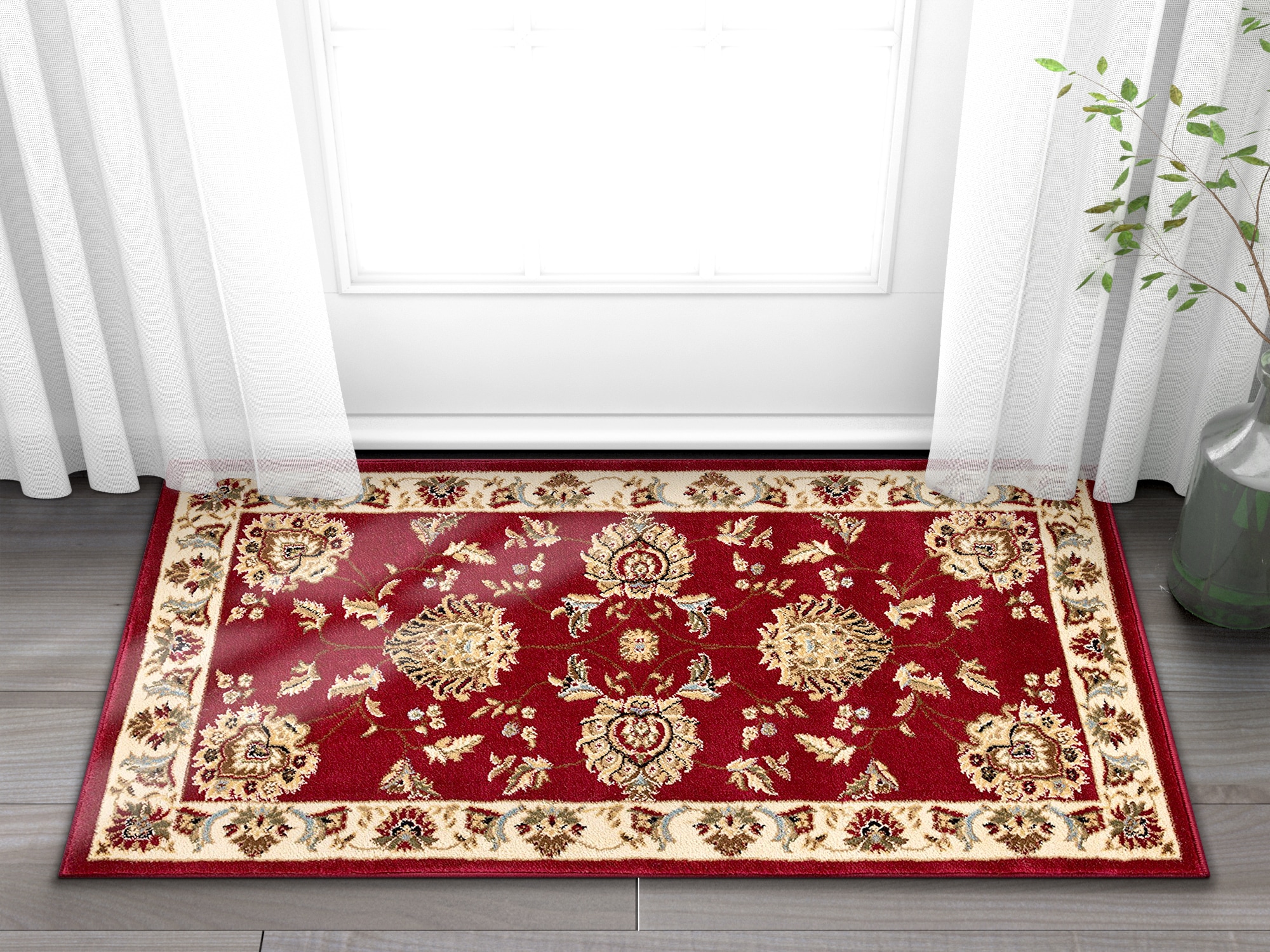 Well Woven 36003 2 x 3 (ft) Loomed Polypropylene Red Rectangular Indoor Medallion Persian Area rug