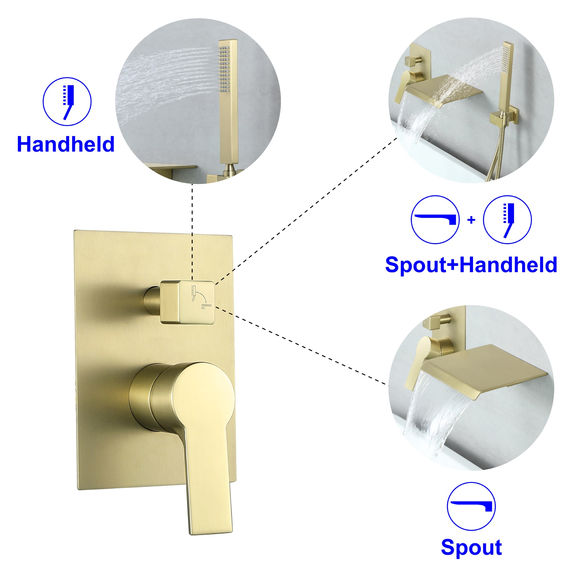 WELLFOR SPA-88021BG Roman-Tub-Faucets - View #5