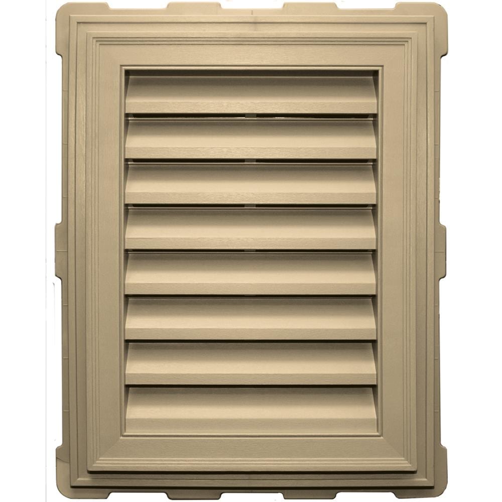 18-in x 24-in Dark Almond Rectangle Vinyl Gable Louver Vent in White | - Builders Edge 120071824012