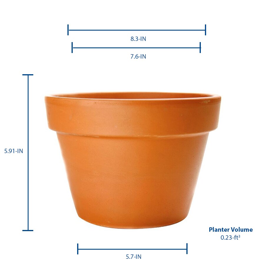 Pennington Cone 8.6-in W x 5.5-in H Orange Clay Traditional Indoor ...